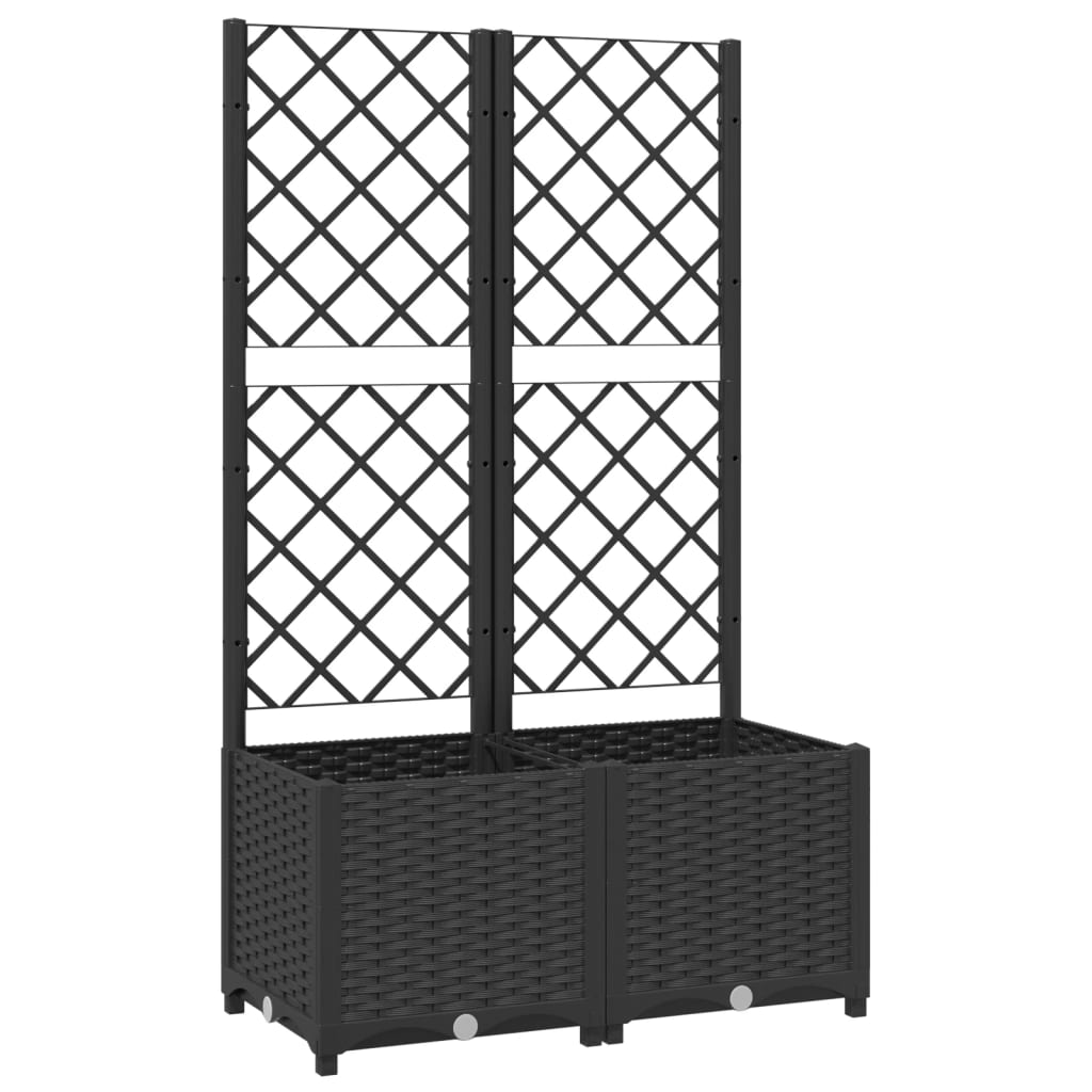 vidaXL Jardinera con enrejado PP 80x40x136 cm Color Gris oscuro,  Marrón,  Negro y mas
