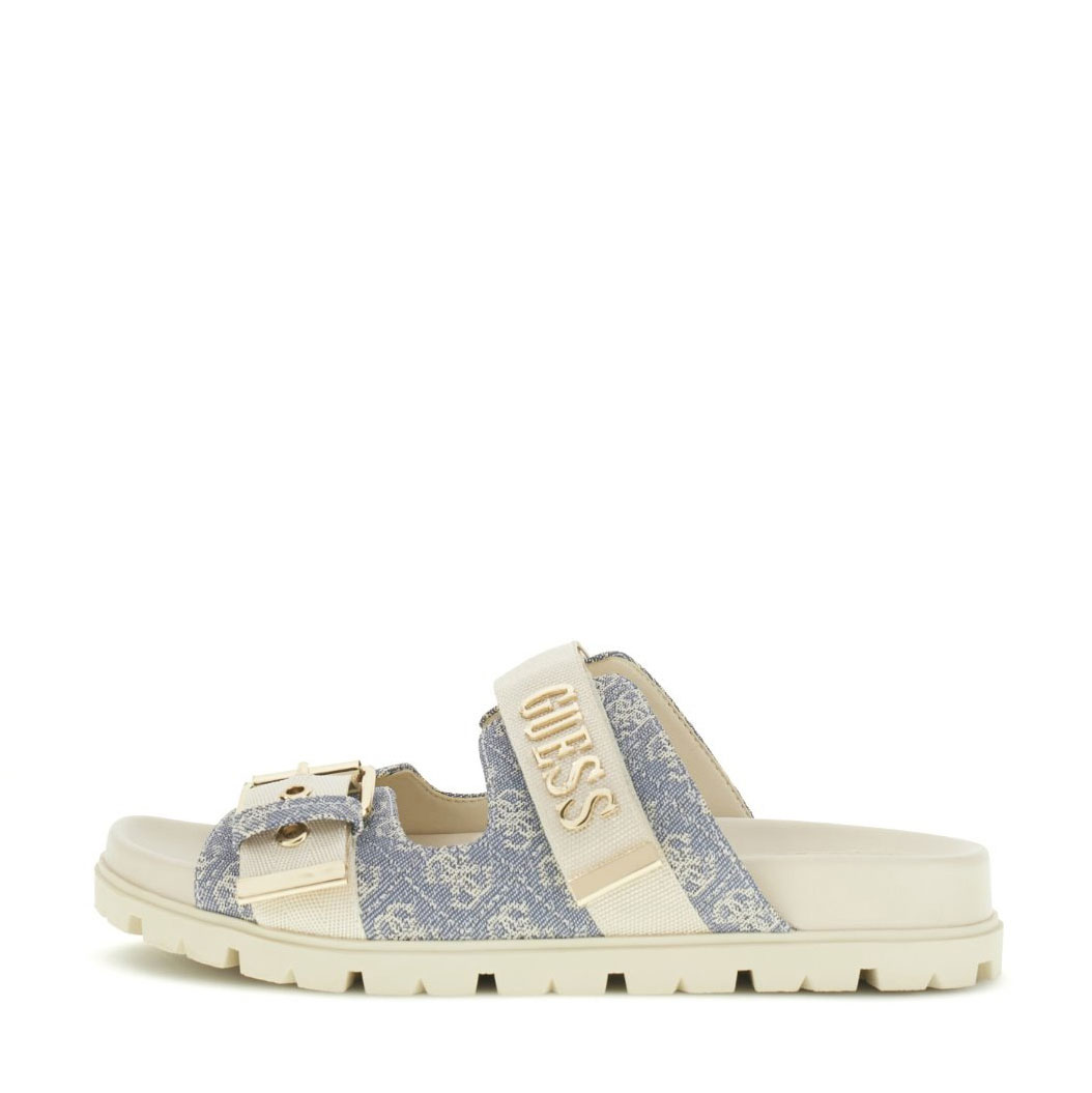 Guess..  sandalias de denim Faxona FLTFX2 FAB03-CREAM , para Mujer