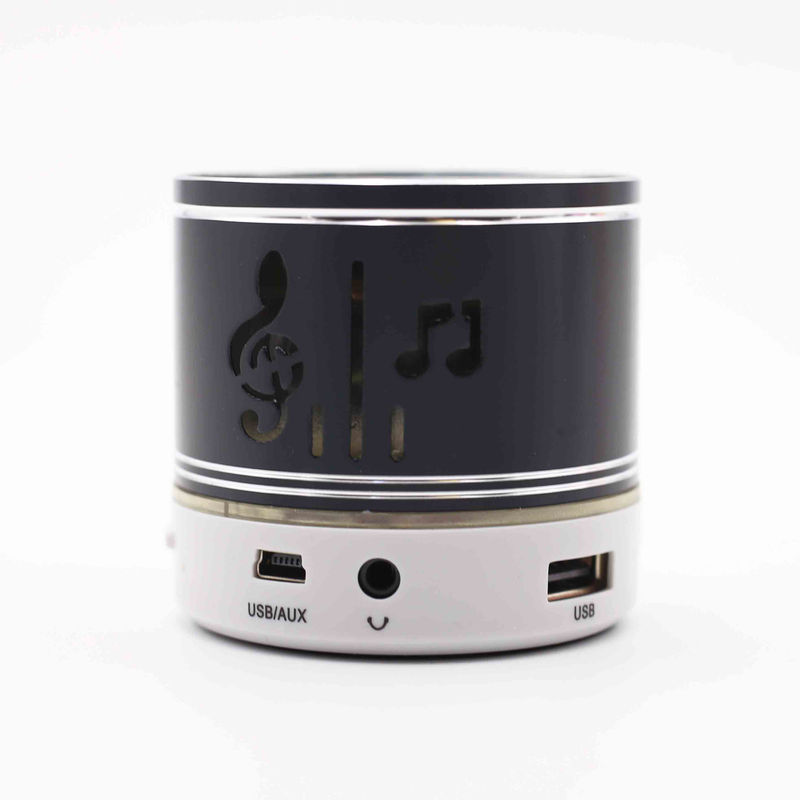 Mini Altavoz Cilindro Notas Musicales Negro