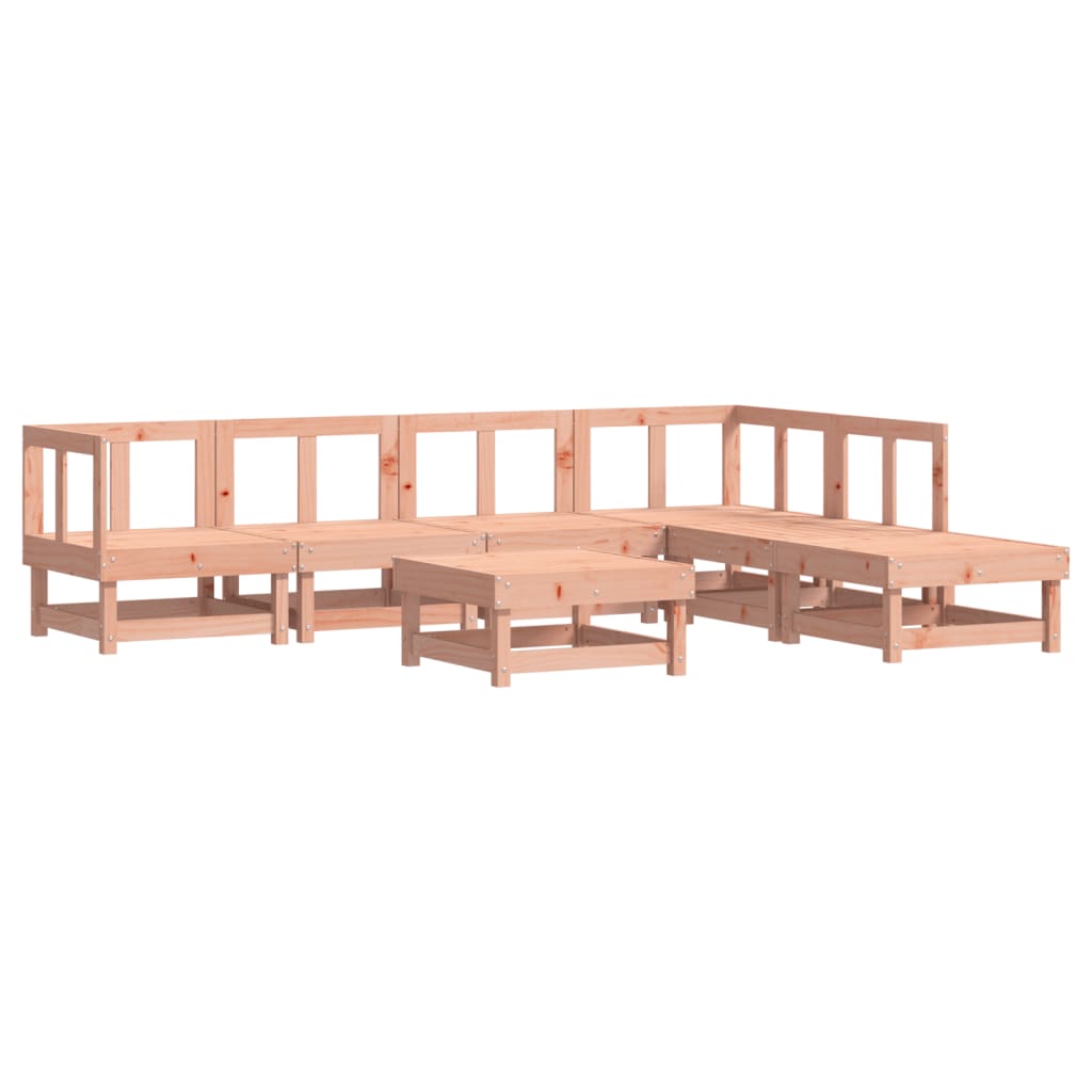 vidaXL Juego de muebles de jardín 7 pzas madera maciza abeto Douglas