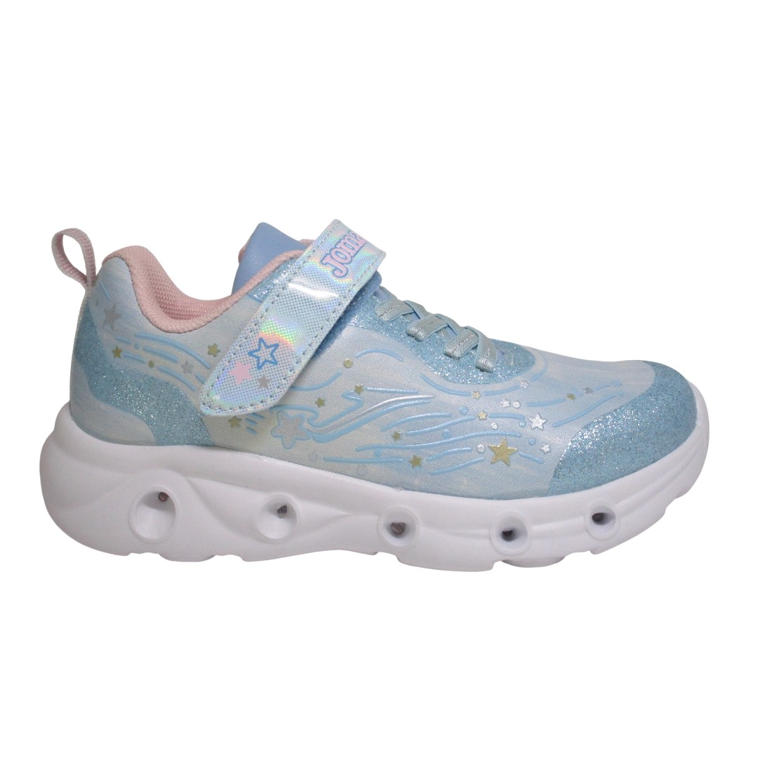 Joma Space 2506 Celeste. Zapatilla con luces para niña