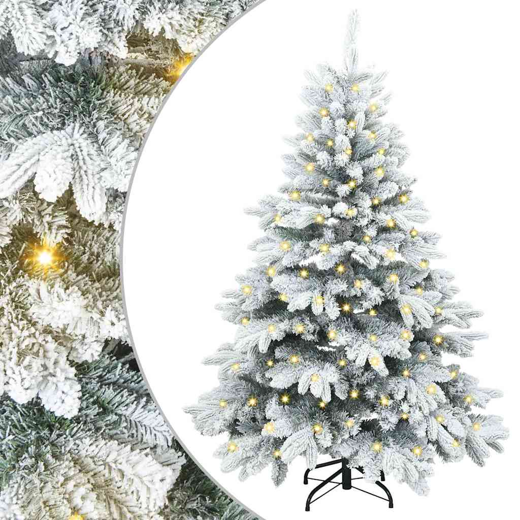 vidaXL Árbol de Navidad artificial con 150 LED Verde / Verde y blanco PE y PVC Multitalla