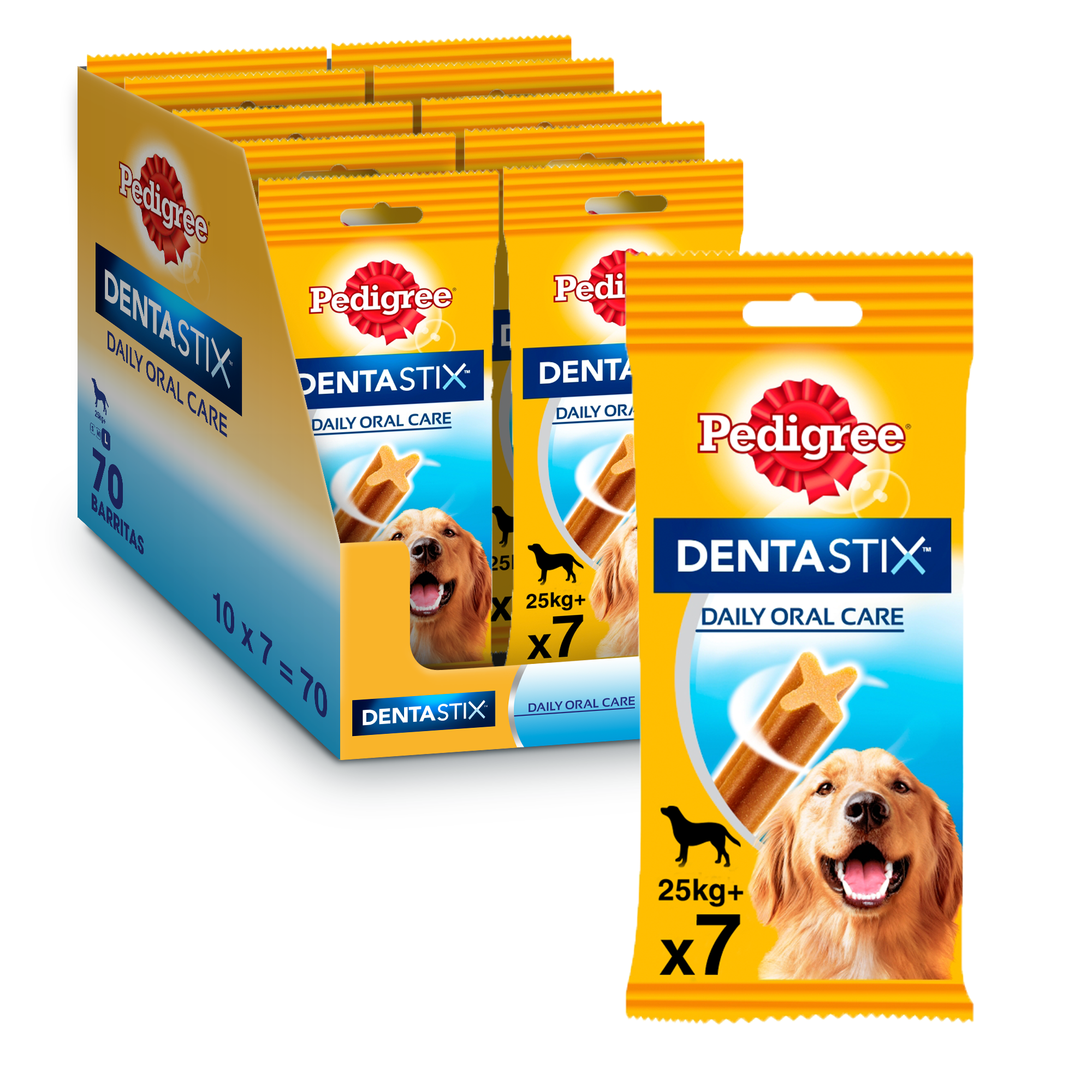 Pedigree Dentastix Snack Dental para la Higiene Oral de Perros Grandes (10 paquetes de 7ud)