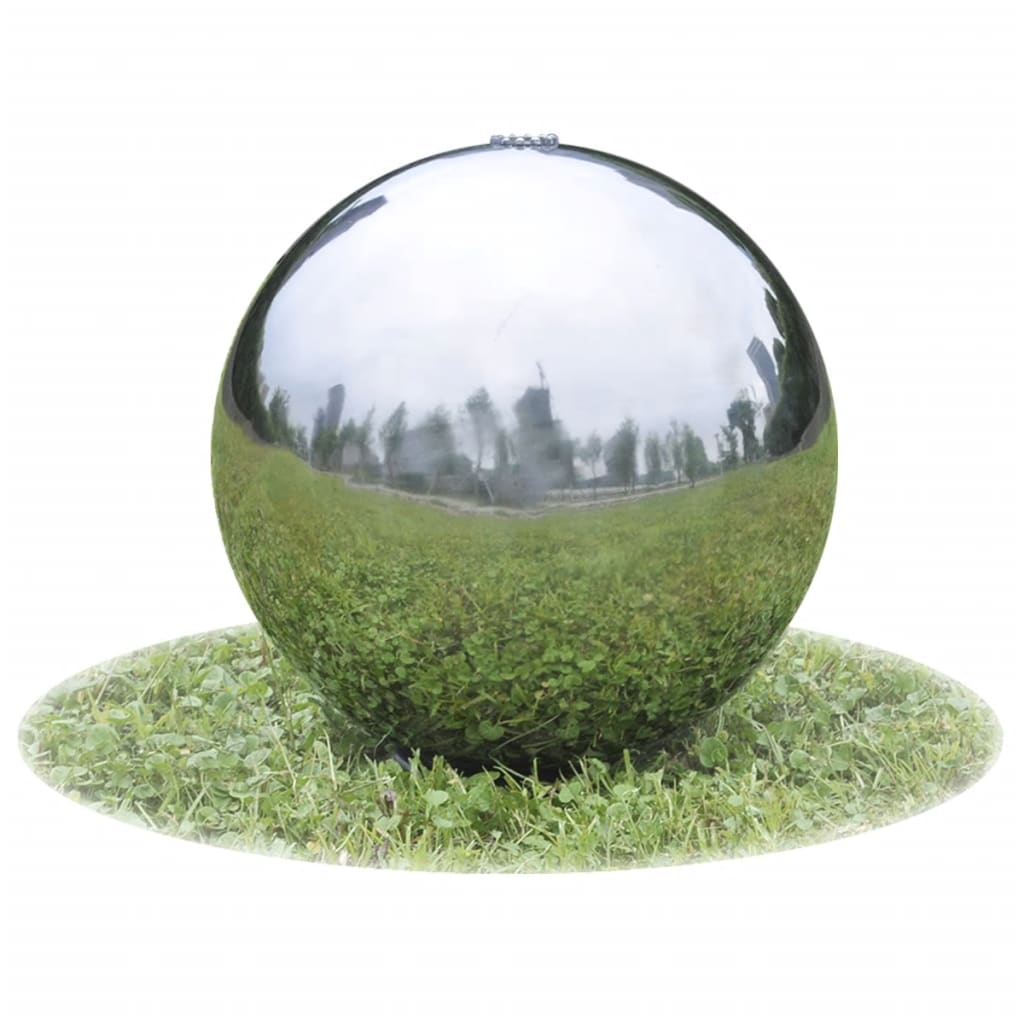 vidaXL Fuente Decorativa de Tipo Bola con Leds Jardín Acero Inoxidable Dimensiones 20 cm, 30 cm, 40 cm