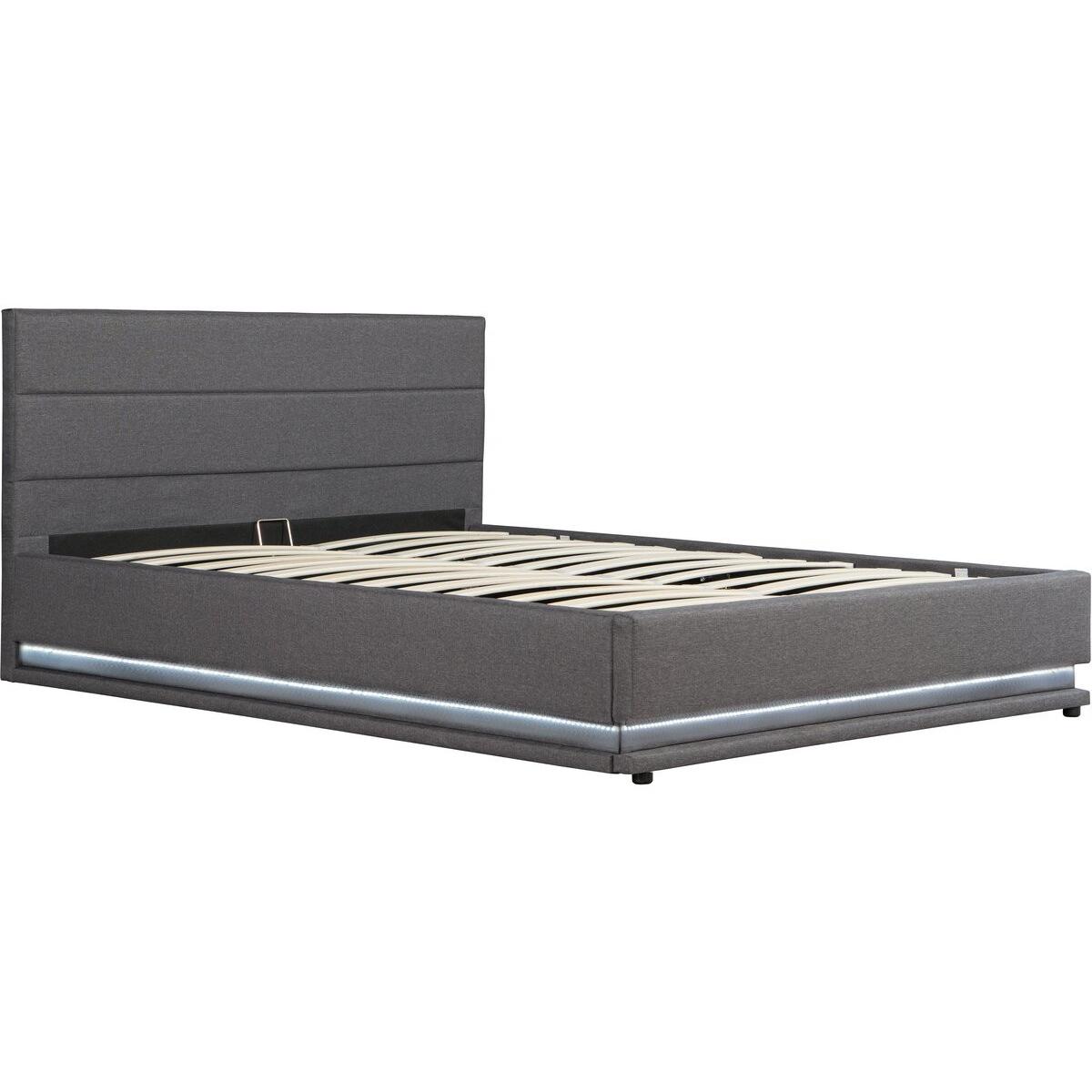 Habitat y Jardin - Cama con LED "Anastasia" - 180 x 200 Gris oscuro