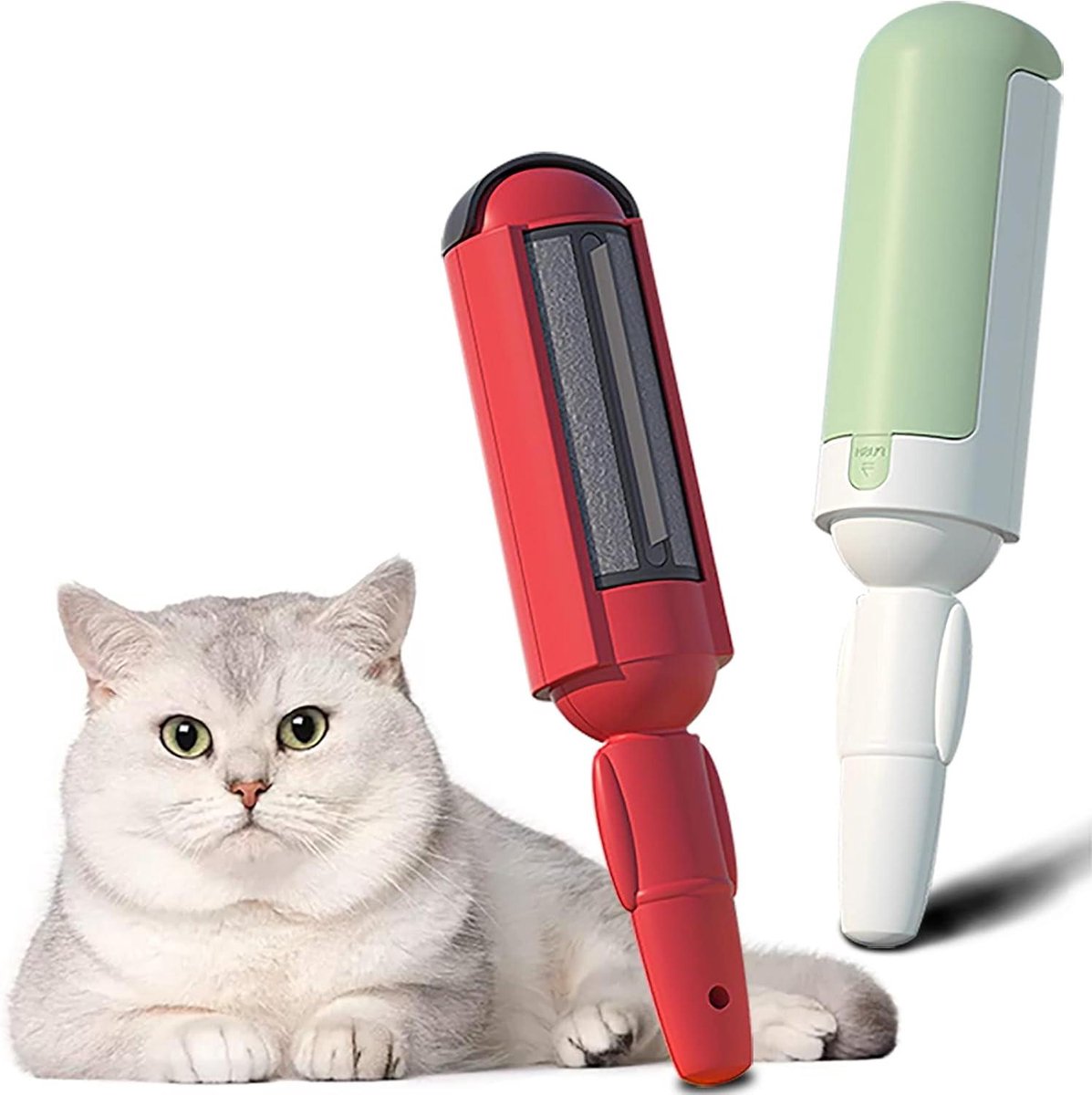 Rodillos quitapelusas reutilizables para pelo de mascotas - 2 unidades - Quitapelusas autolimpiable - Rodillo quitapelusas apto para mascotas - Eliminador de pelo de mascotas - Para sofás y camas