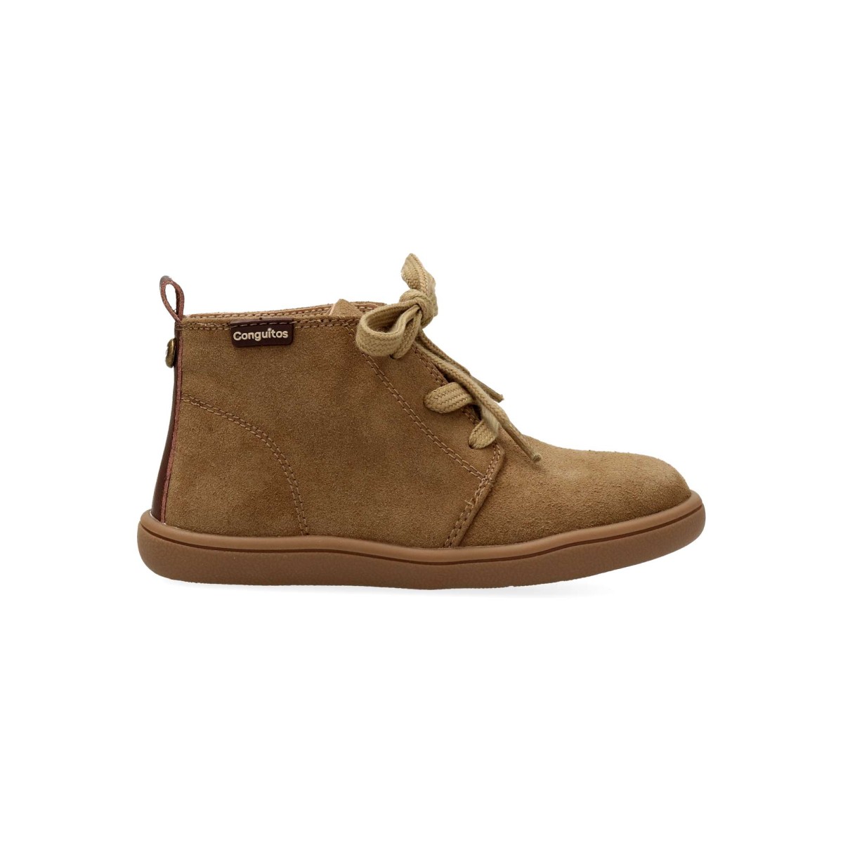 Conguitos - Botas safari barefoot niño de microfibra azul efecto ante con puntera ancha y suela flexible
