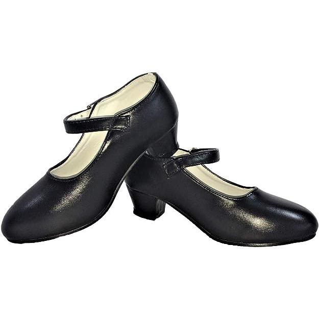 Zapatos de Flamenco y Sevillanas para Niña o Mujer en Color Negro - Varios Tamaños