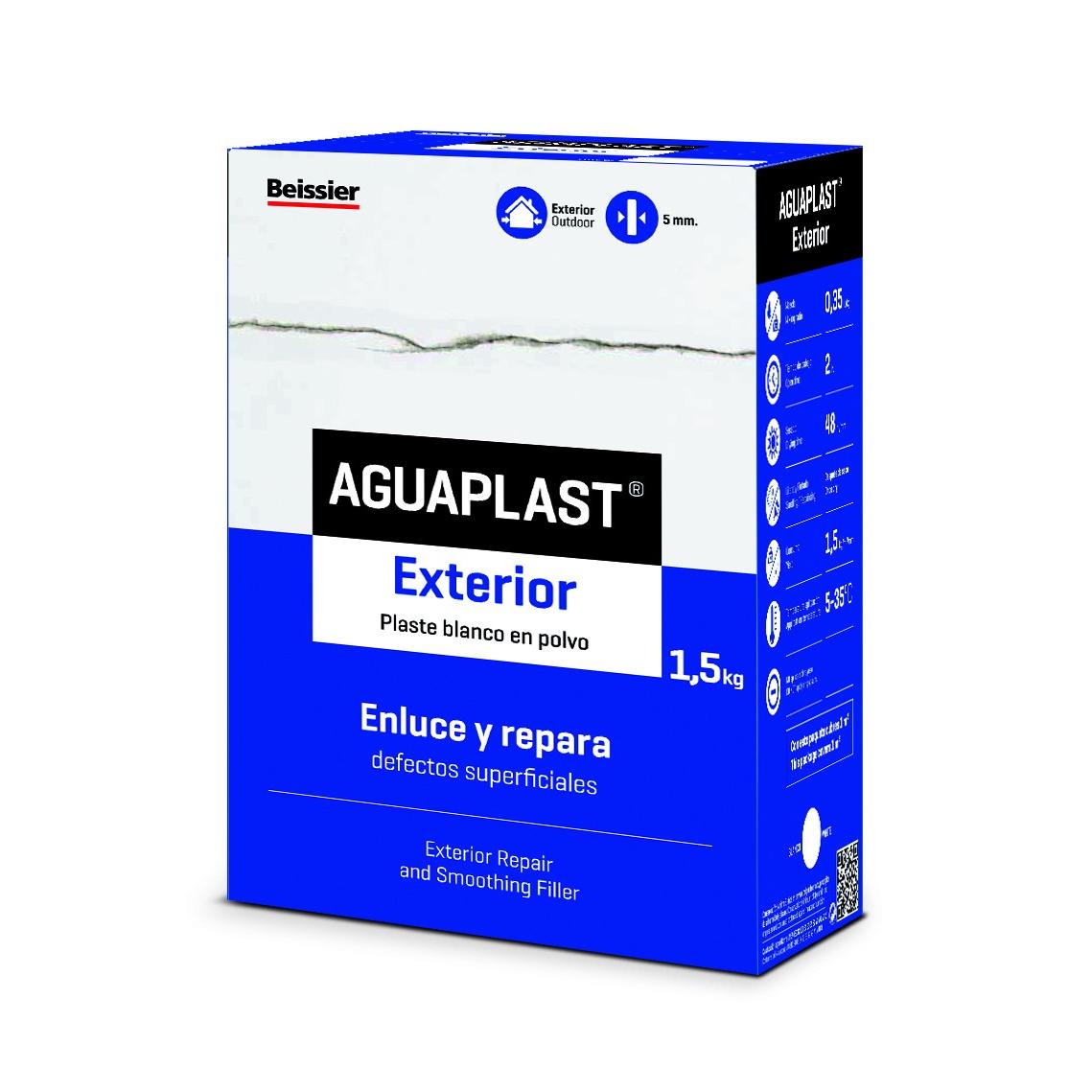 Plaste Aguaplast Exterior en Polvo Beissier para Enlucir y Reparar Defectos Superficiales en 1.5kg o 6kg