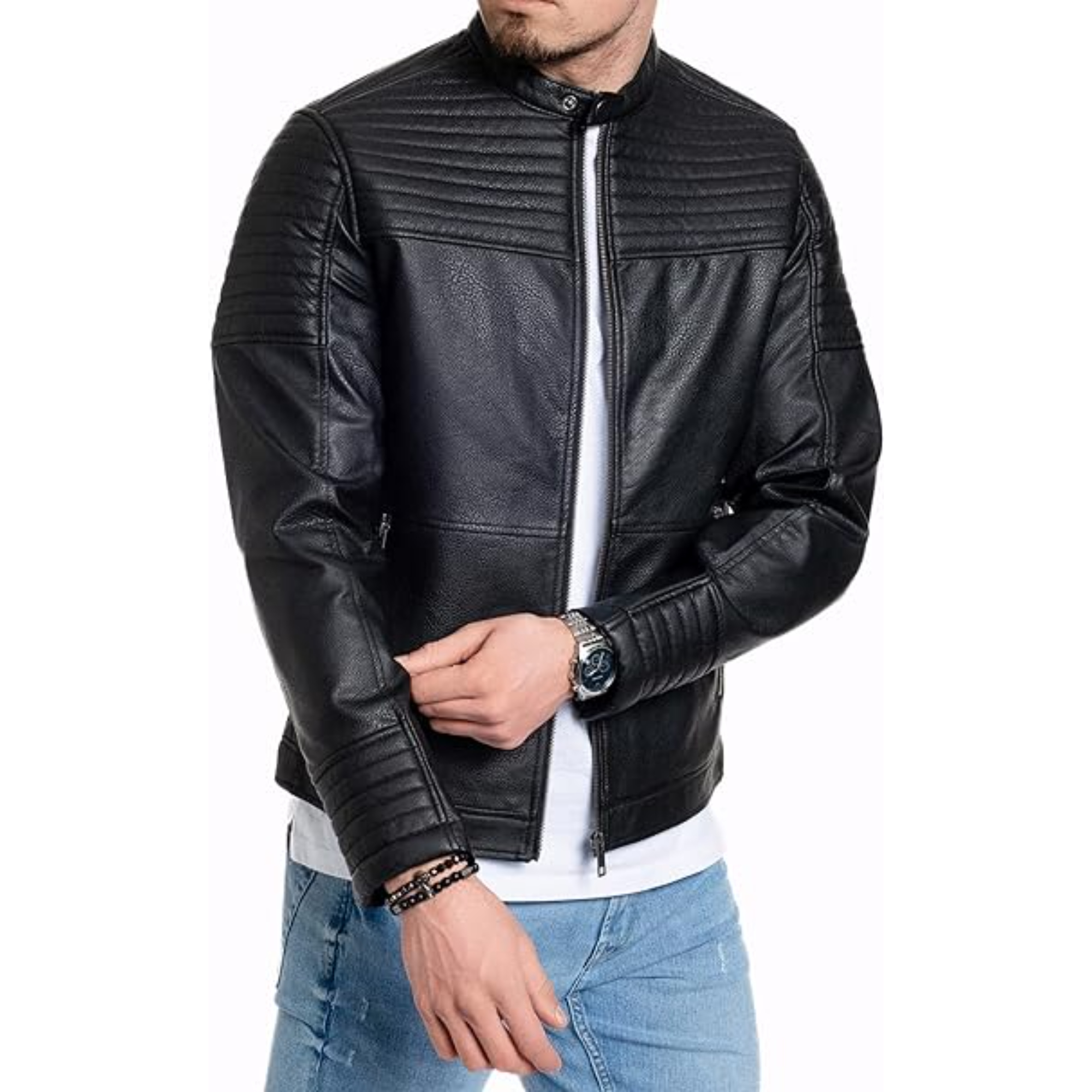 JACK&JONES 12118146 JCOSMITH BIKER JACKET Hombre Cazadora Chaqueta Abrigo Parka Anorak 28915