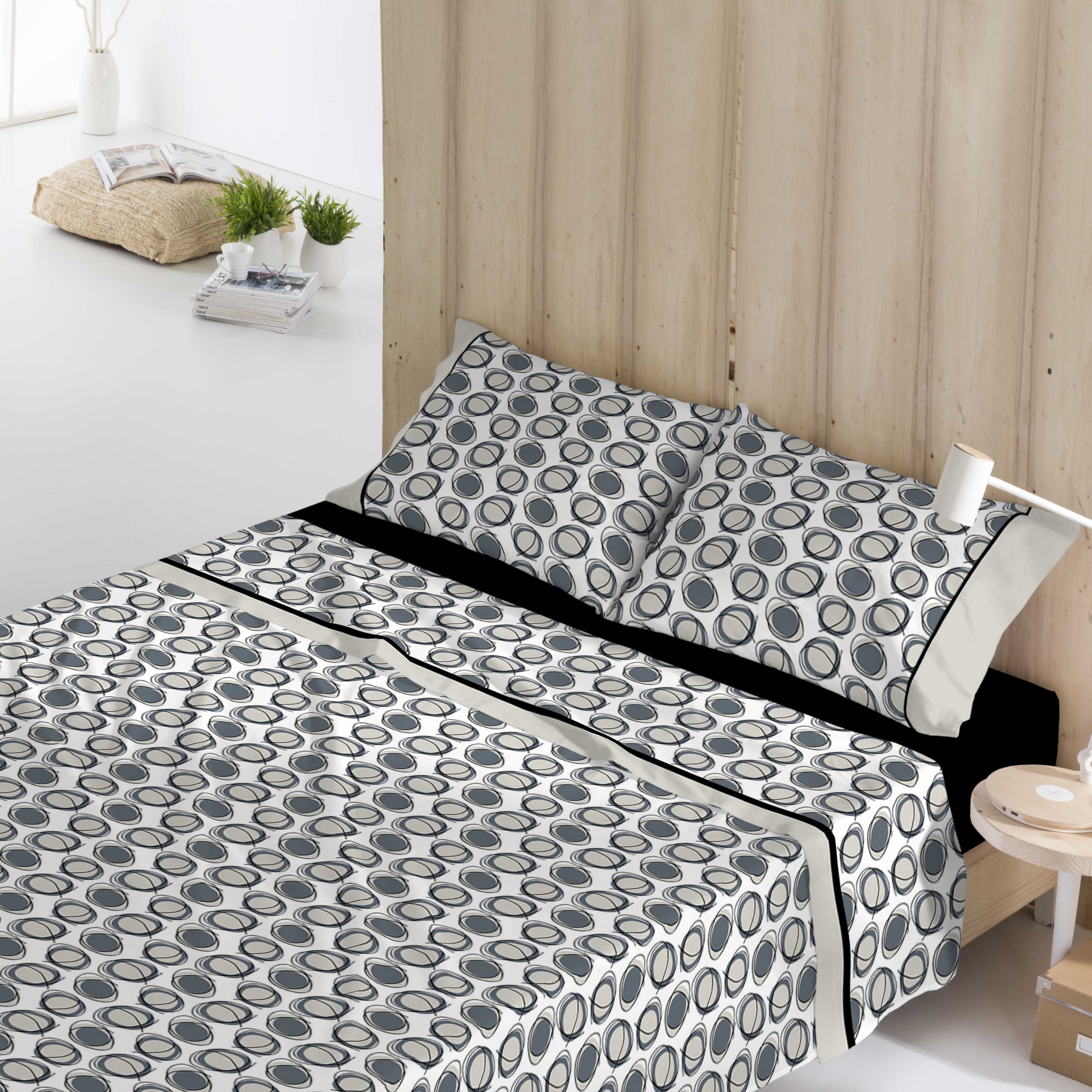 NATURALS - Juego de Sábanas Estampadas 3/4 Piezas - 10 Modelos Diferentes - 50% Algodón 50% Poliéster Extra Suave - 144 Hilos - Incluye Sábana Bajera + 1/2 Fundas de Almohada - Cama 90/105/135/150/180