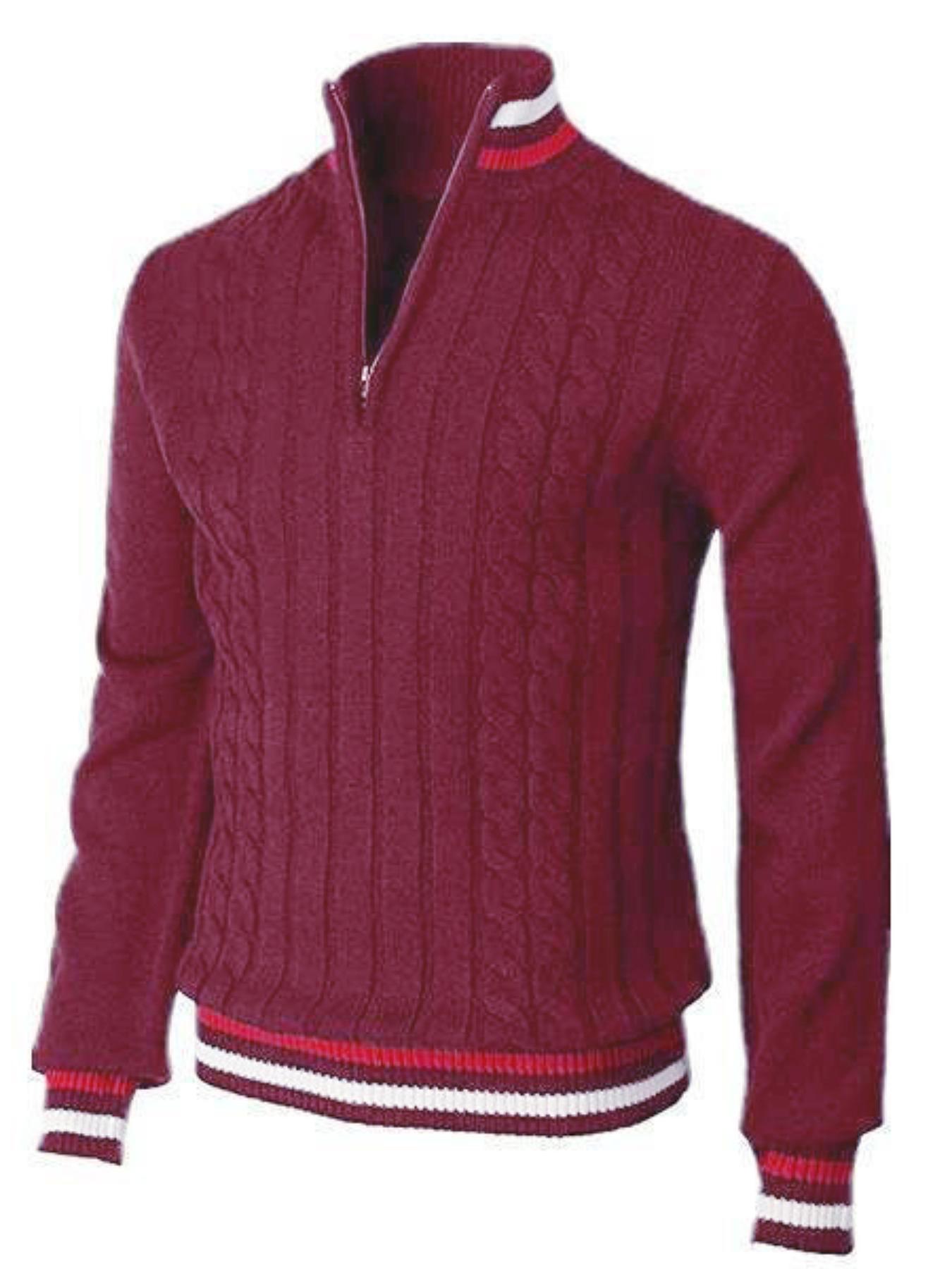 TK Suéter De Punto Para Hombre Con Cuello Bajo Y Cierre a Medio Tamaño Versión Gruesa Otoño E Invierno Manga Larga Suéter De Algodón Puro 560G