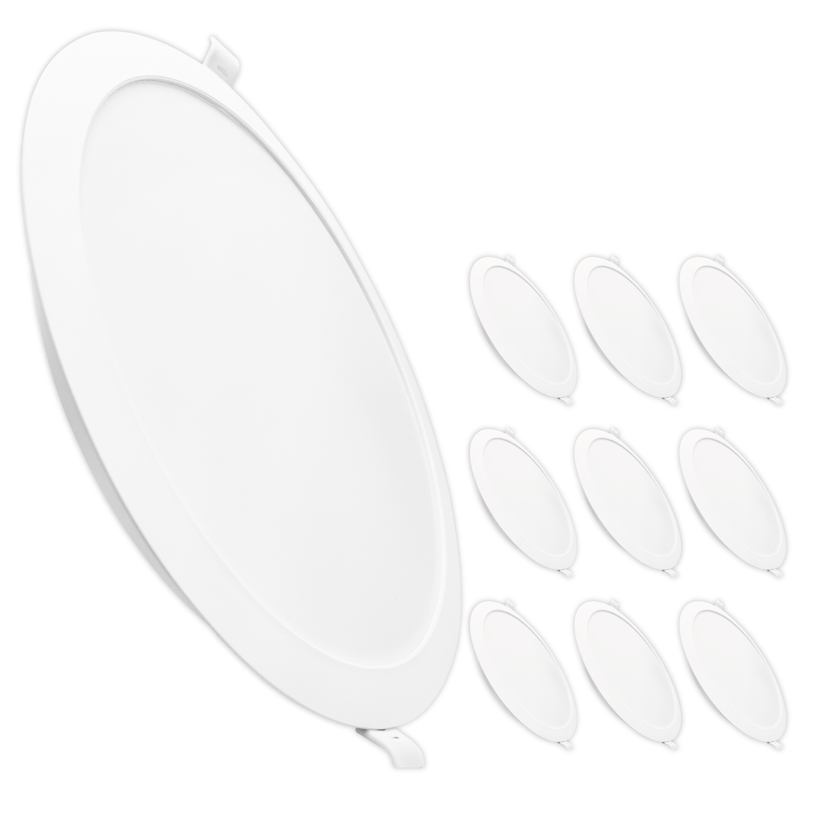 LED ATOMANT Downlight LED Panel Redondo 18W 220mm, Corte 190-205mm, Blanco Frío 6500K, 1650 lúmenes, Driver Integrado, Diseño Slim, Bajo Consumo, Ideal para Techo de Cocina, Baño, Pasillo, Oficina o Local Comercial, Montaje Empotrado