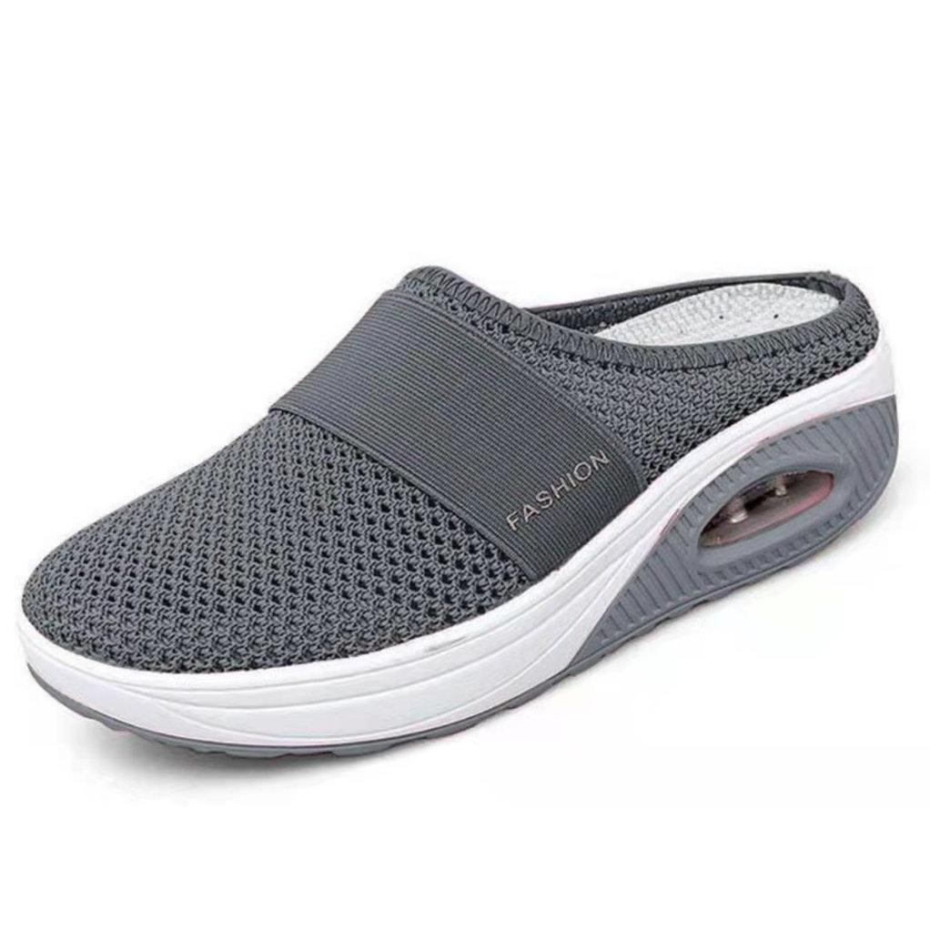 TK Nuevas zapatillas de Verano de gran tamaño, de un solo Paso, con Punta Cerrada, de Malla y Suela Gruesa, zapatillas de Tacón de cuña para Mujer.