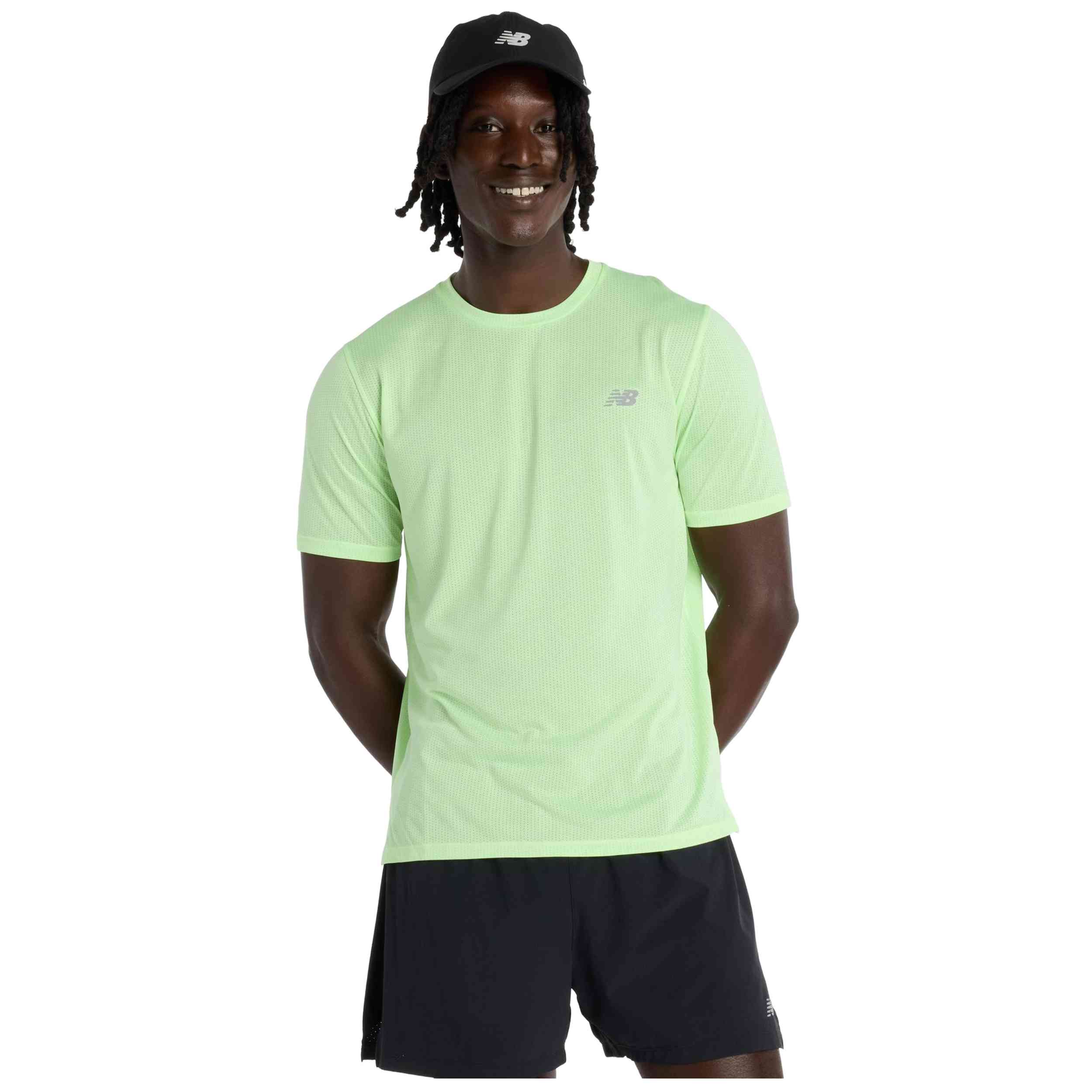 Camiseta De Manga Corta New Balance modelo MT41253-AB3 para hombre y mujer en color Verde