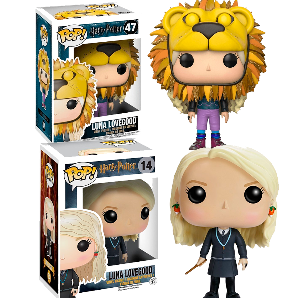 Funko Pack 2 Funkos  Luna Lovegood HArry Potter 16  47 uniforme Ravenclaw Cabeza León Leon Pop Vinyl Ravenclaw Túnica Robe
