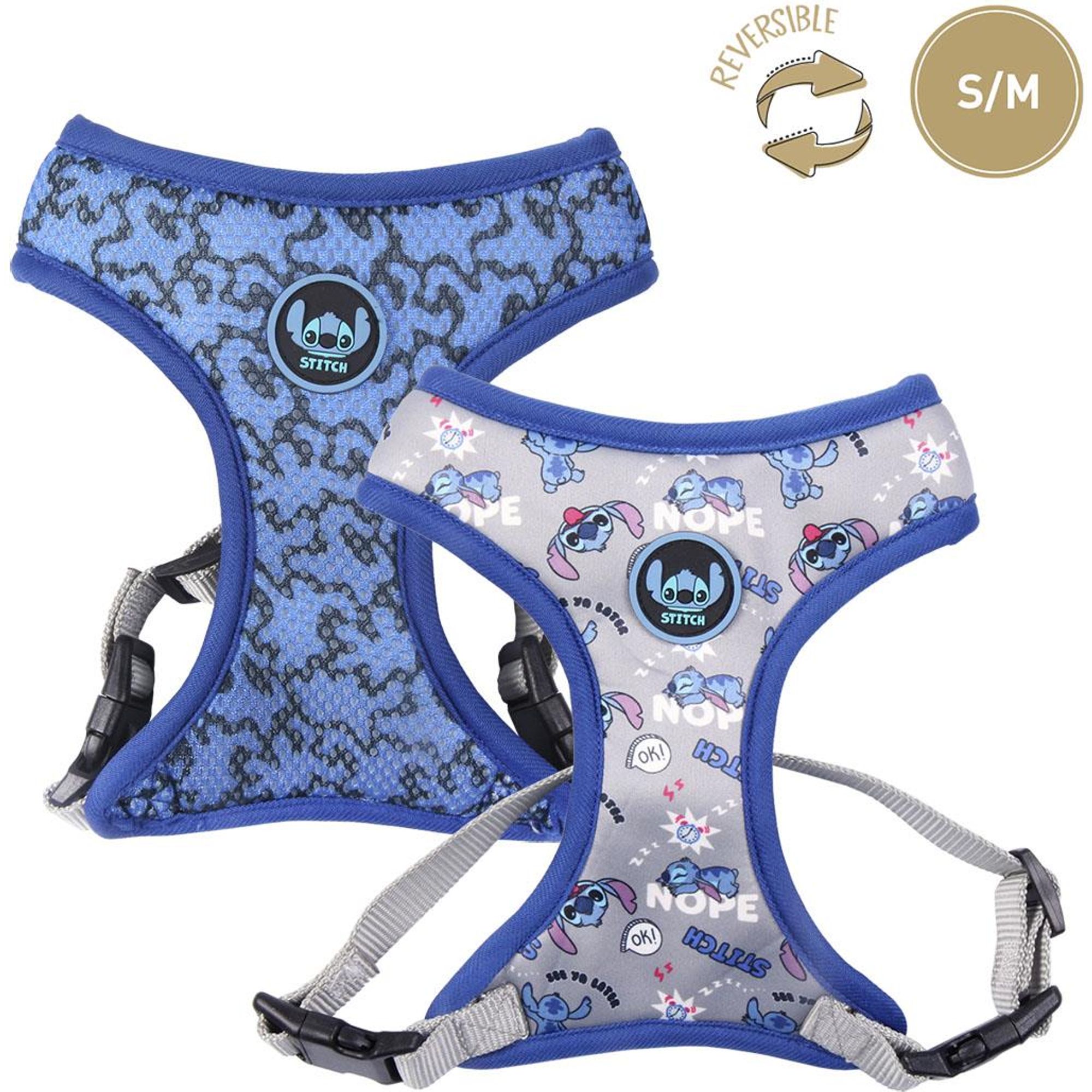 CERDÁ LIFE'S LITTLE MOMENTS - Arnés Premium para Perros S/M STITCH DARK BLUE - Arnés para Perros Diseño Único y Licencia Oficial - Arnés para Perro Comodidad Acolchada con Material Transpirable - Arnés Perro Ligero y Cómodo