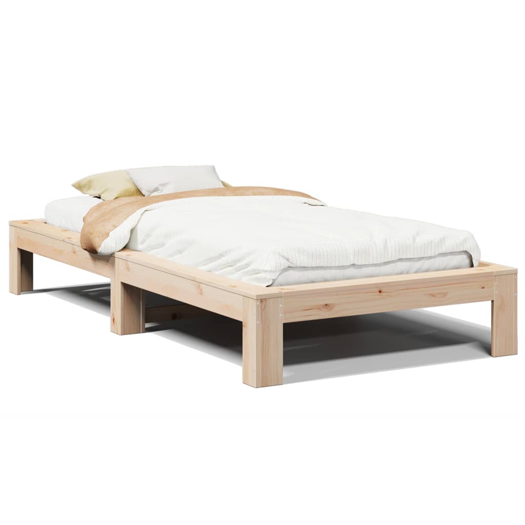 vidaXL Estructura de cama sin colchón madera maciza de pino 90x190 cm