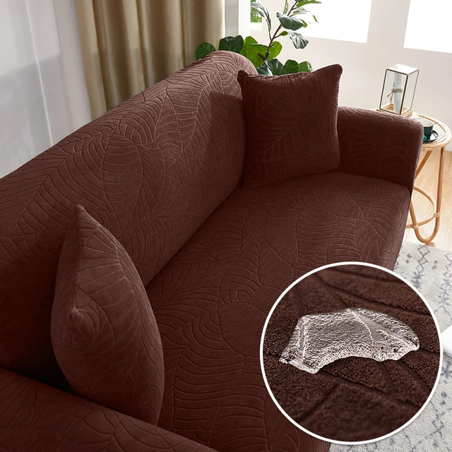 OmHome Fundas de sofá impermeable para sala de estar, cubierta gruesa de Jacquard para sofá esquinero en forma de L, 1/2/3/4 asientos,Funda de Sofá