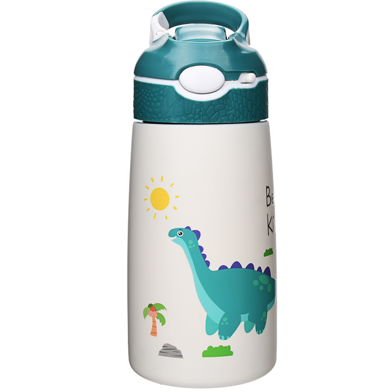 Om Home Botella De Agua Deportiva Para Niños De Acero Inoxidable 316 Aislada Con Tapa De Agua Y Pajita BPA-Free Para Hogar Oficina O Coche 14 OZ