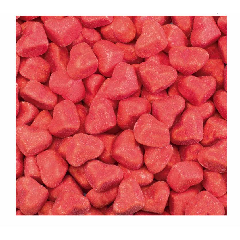 HARIBO CORAZON SOFT 1KG son caramelos de goma de color Rojo con un exterior crujiente y un interior súper esponjoso sabor a Fresa SABOR ORIGINAL HARIBO TOP
