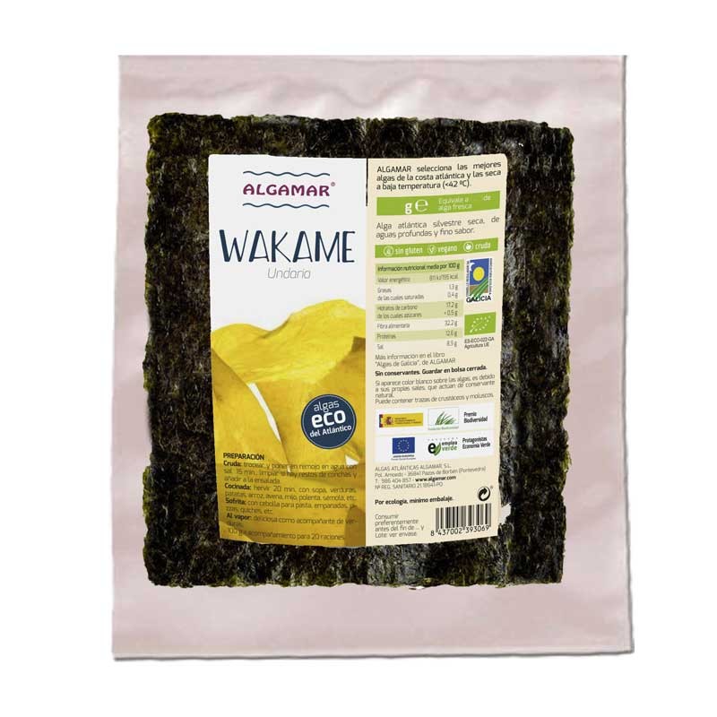 Algamar Bioclub Alga Wakame Bio 1kg - Ecológico, Secado a Baja Temperatura