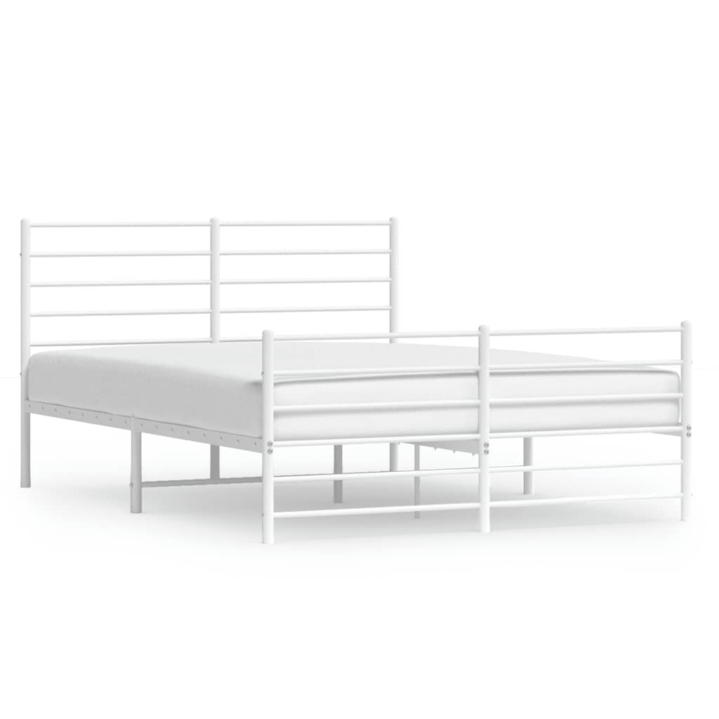 vidaXL Estructura cama sin colchón con estribo metal blanco 120x190 cm