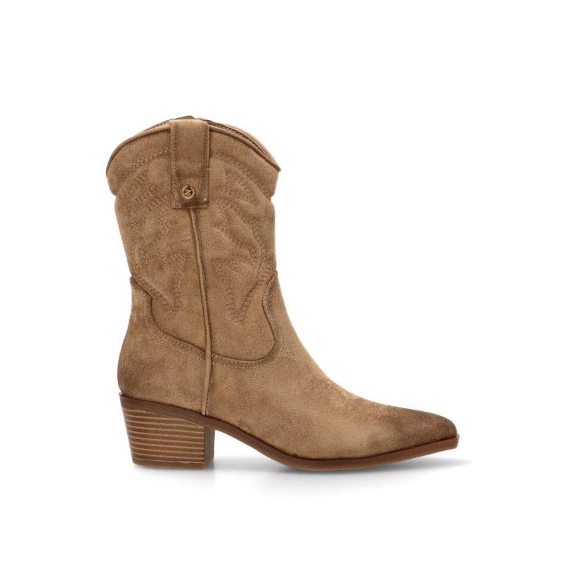 Bota Campero Xti - Mujer - Tacón Medio - Modelo 144307 - Color Beige