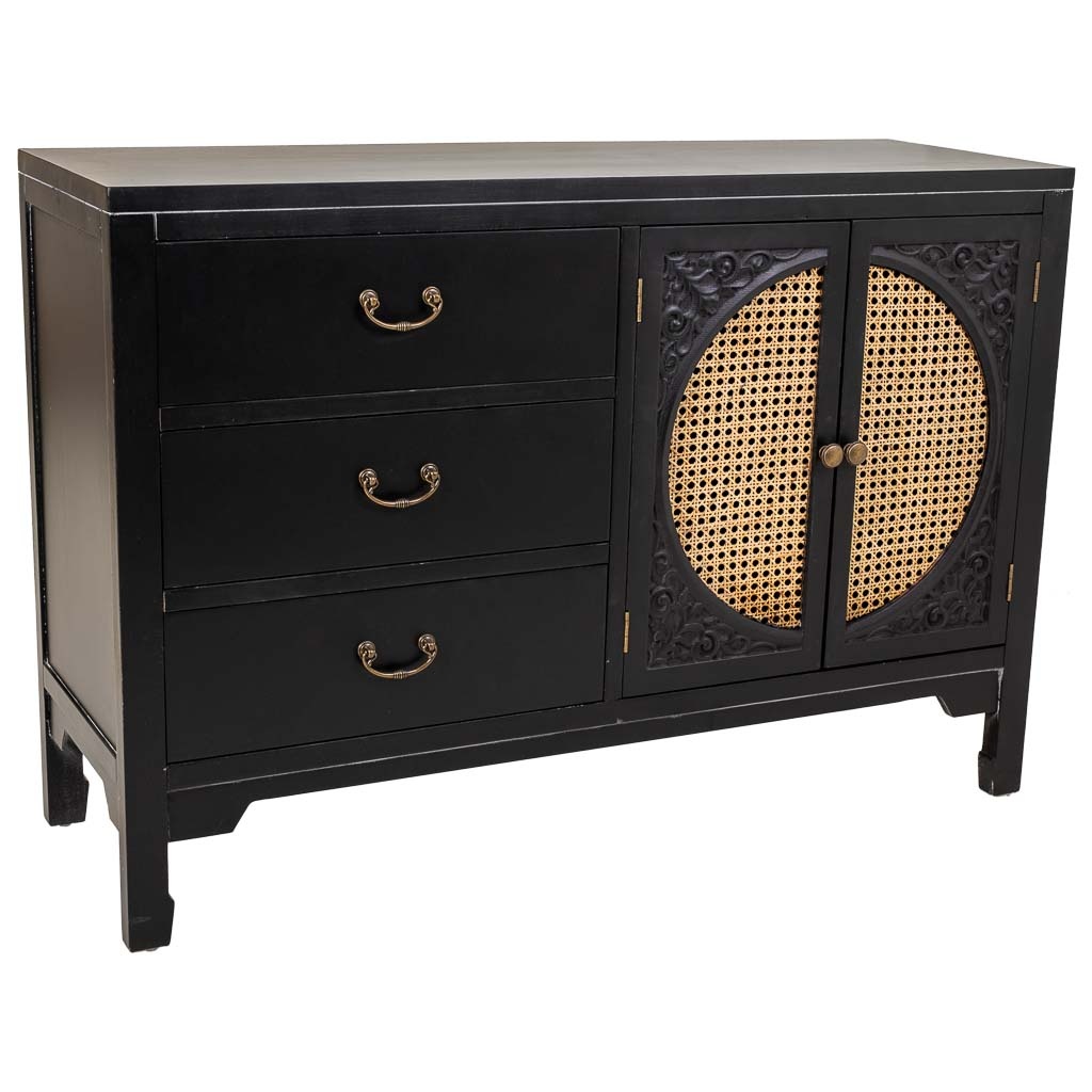 Wonderlust Deco - Aparador de madera negro 106x36x73 cm Negro 106x36x73h cm