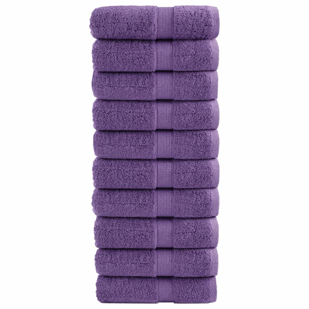 vidaXL Toallas de invitados 10 uds 100% algodón 30x50 cm 600 gsm Color Crema, Gris, Morado y mas