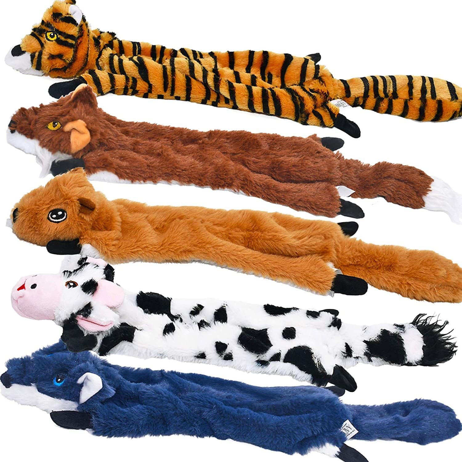 Juguetes chirriantes para Perros, Paquete de 5 Juguetes para Mascotas, Juguetes para Perros arrugados, sin Repleto, Juguetes de Peluche para Perros Grandes y medianos
