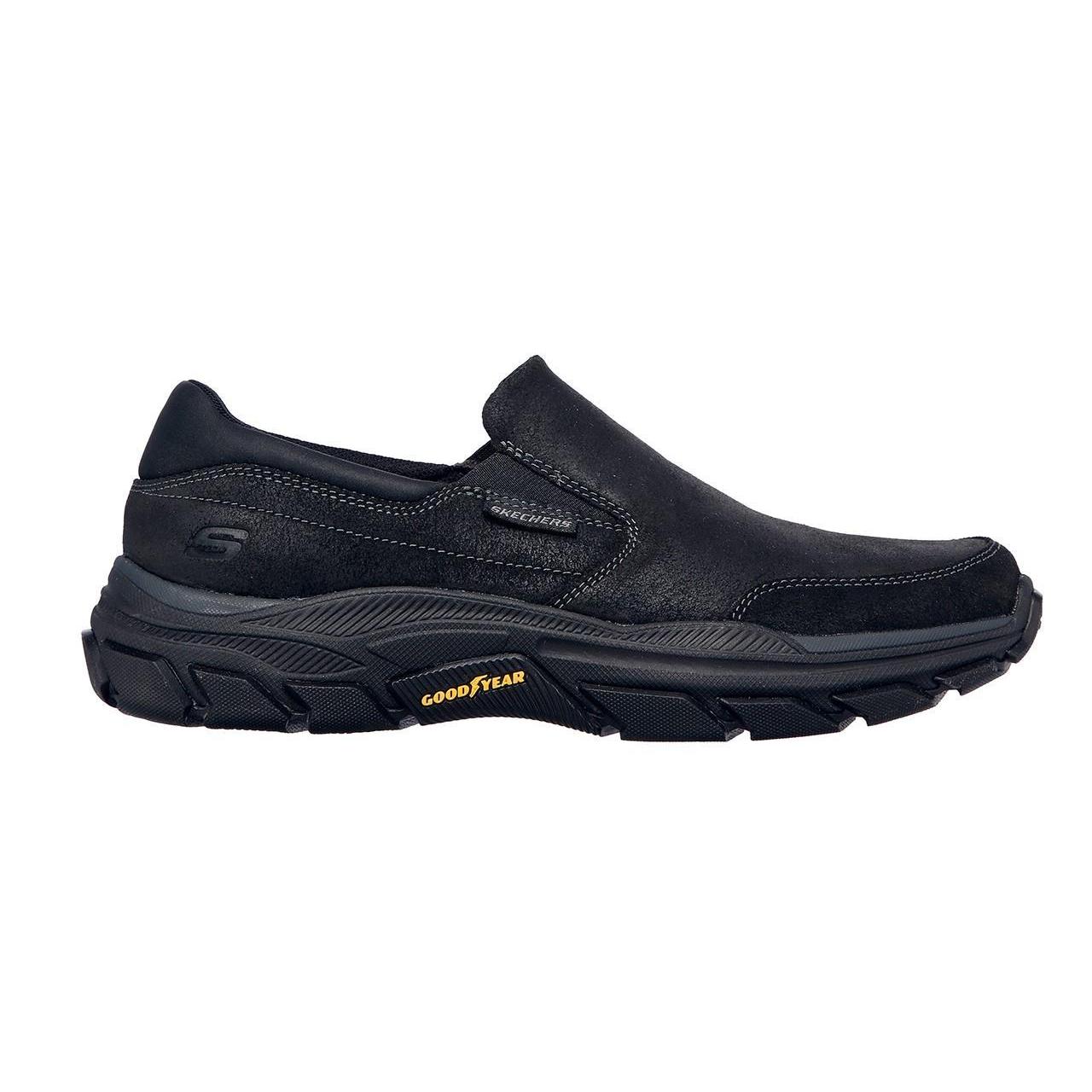 Skechers 204480_BBK Mocasines deportivos de hombre negros en piel 76068