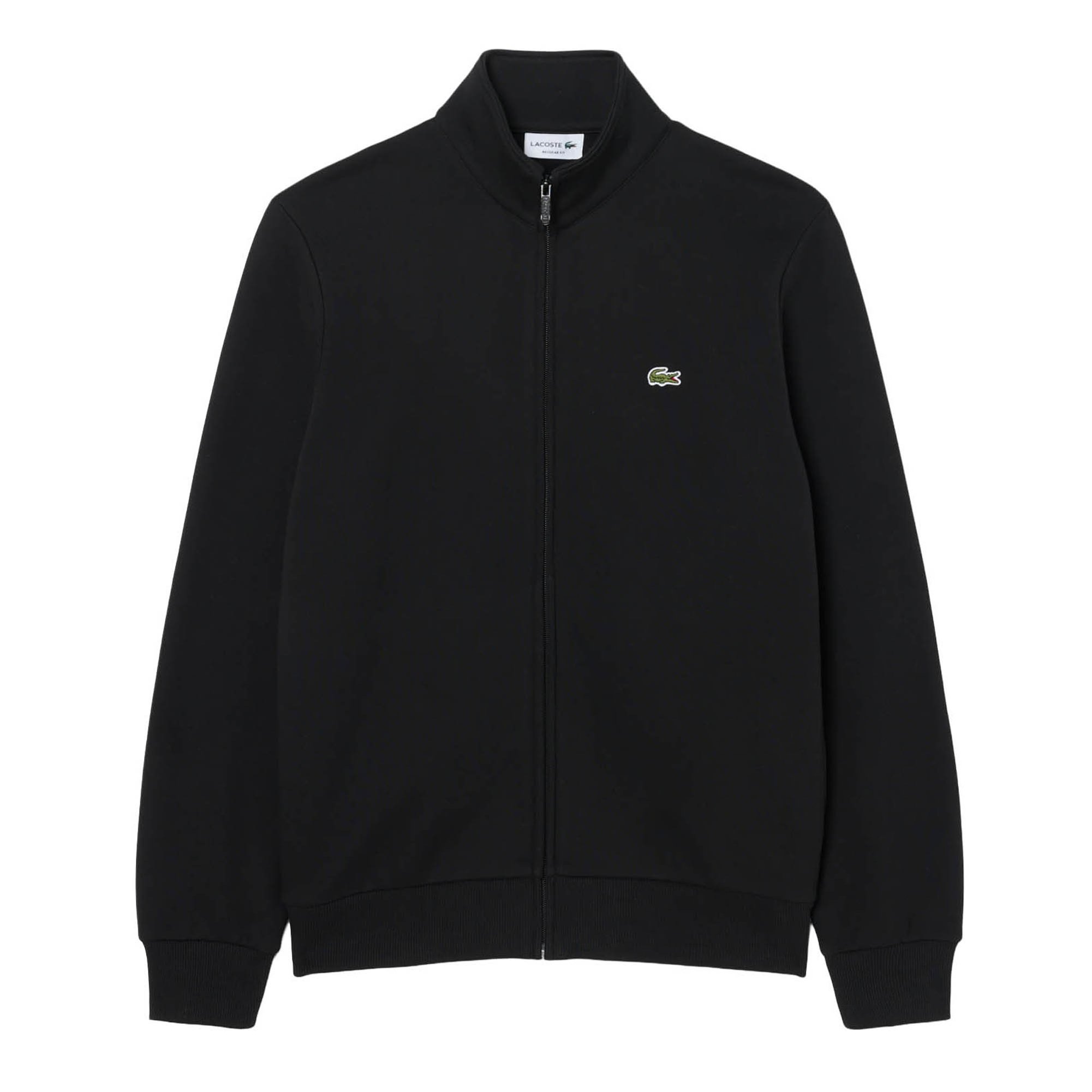 LACOSTE Chaqueta de sudadera para hombre con cuello alto - Sudadera de felpa con cremallera, corte regular Zipped Fleece Sweathsirt