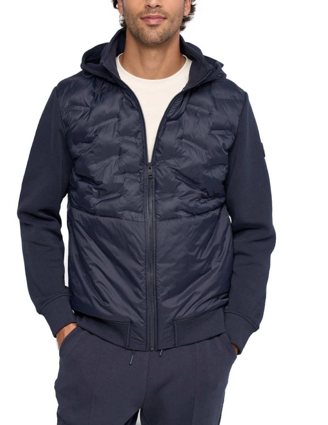 Chaqueta Salsa marino acolchada con capucha para hombre