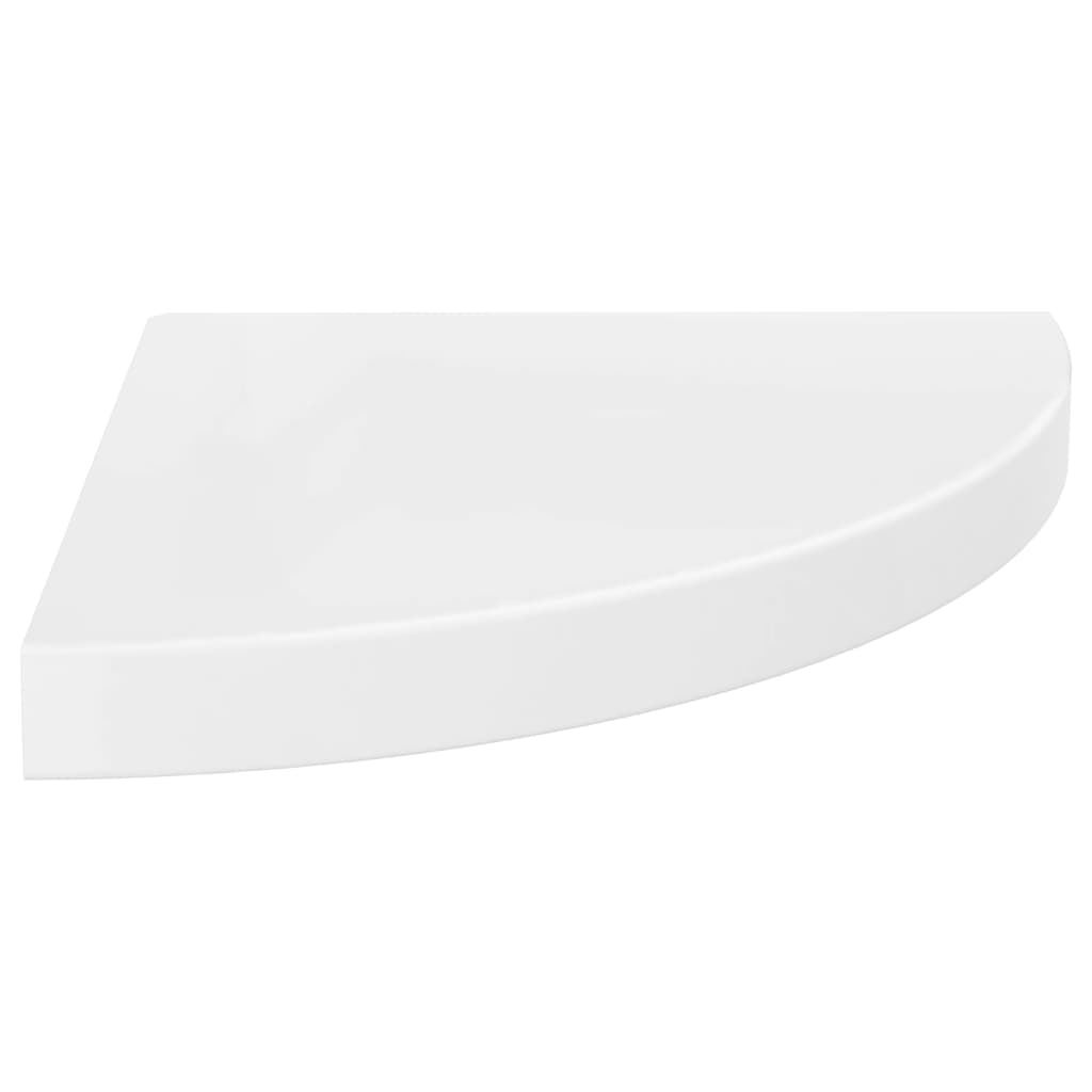 Vidaxl Estante de Esquina de Pared MDF 35x35x3,8 Cm Blanco Brillante