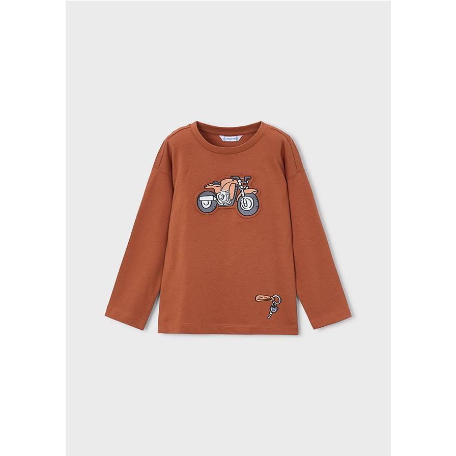 Mayoral - Camiseta de manga larga para niño con diseño embossado estilo casual cómoda y suave