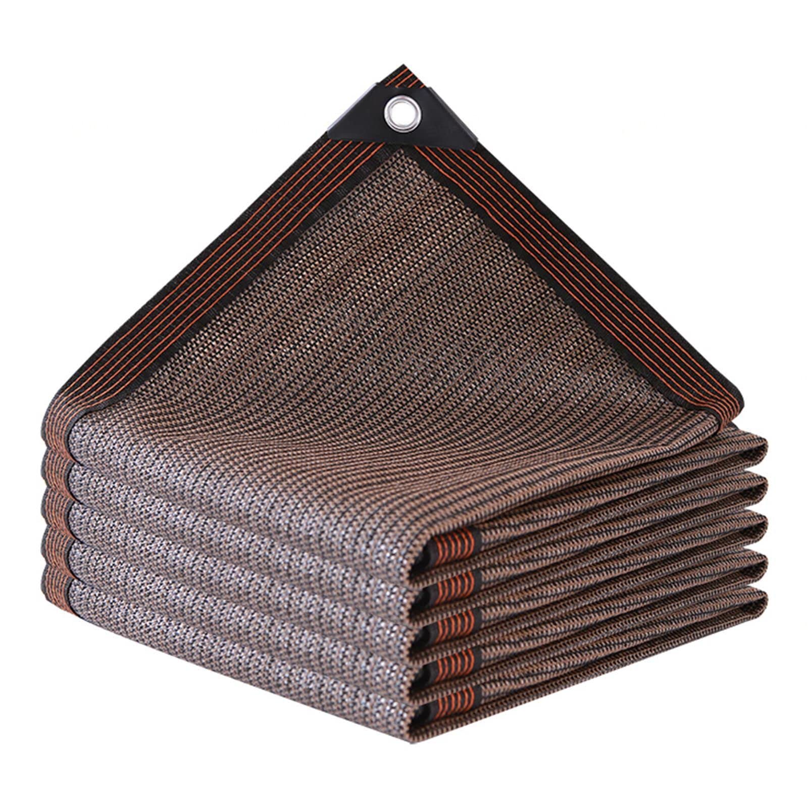 Tela de sombra de protección solar adecuada para toldos de jardín, protección UV, aislamiento térmico transpirable, Color café
