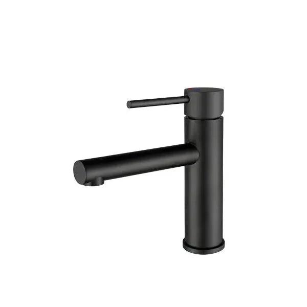 VALAZ Nansa Grifo de lavabo monomando con apertura de agua fría y caño recto color negro mate