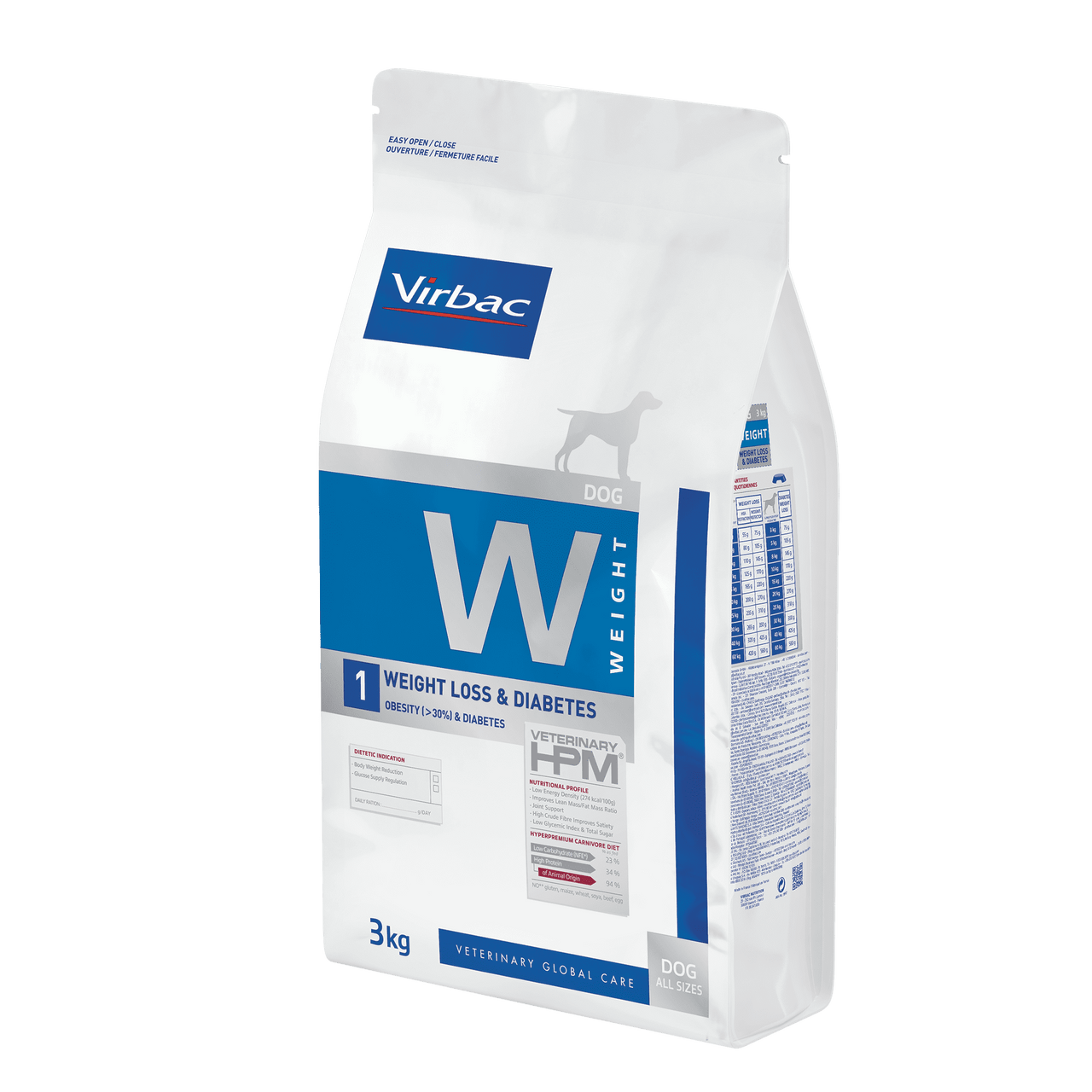 Virbac Veterinary HPM W1 Weight loss & Diabetes Pienso para Perros