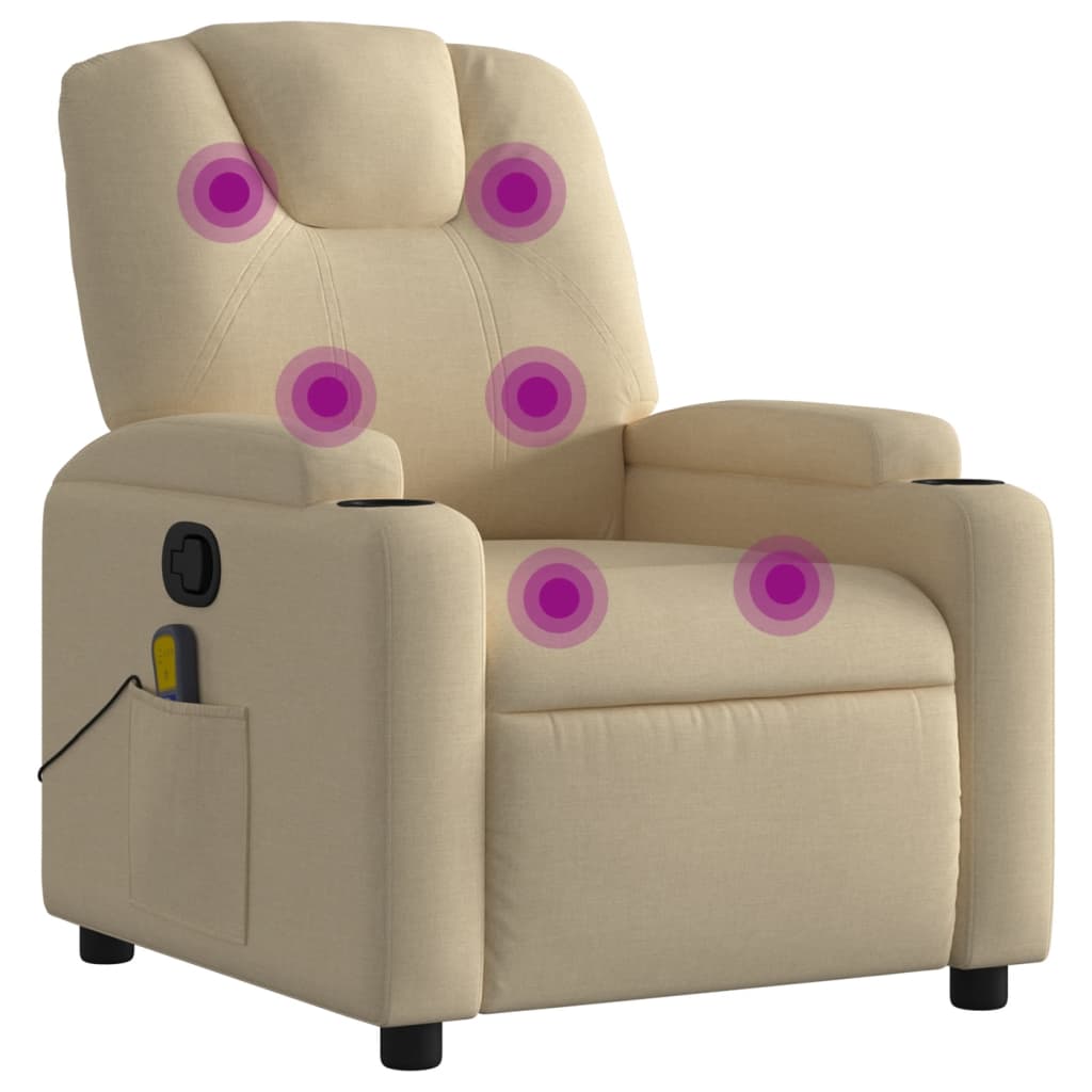 Vidaxl Sillón de Masaje Reclinable de Tela Gris Claro