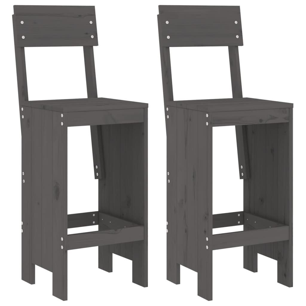 vidaXL Taburetes de Exterior, jardín, cocina 2 uds madera 40x48,5x115,5 cm