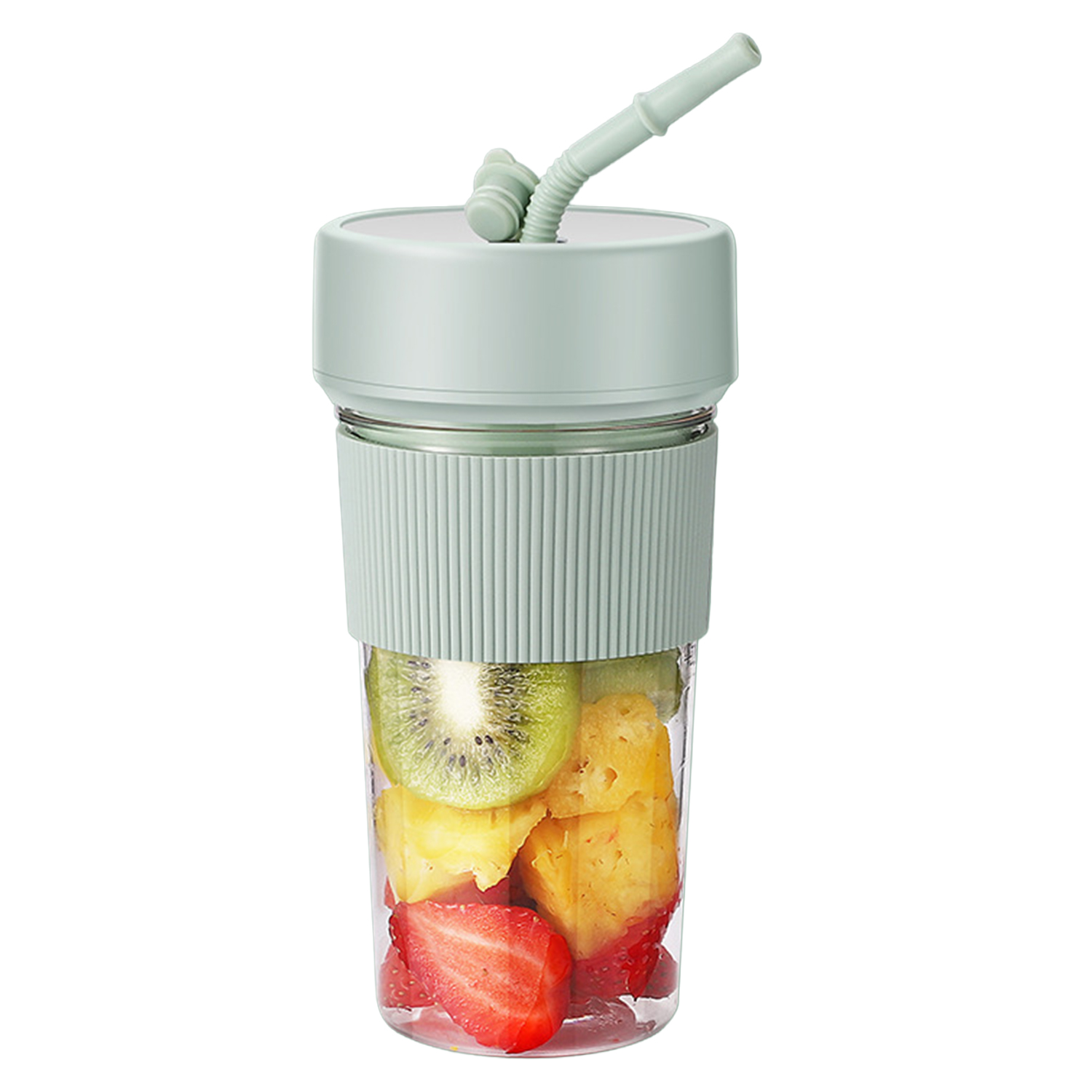 DAM Batidora portatil multifunción K1 de 350ml con 6 cuchillas de acero, seguridad por doble click y batería recargable. 8,6x8,6x17 cm.