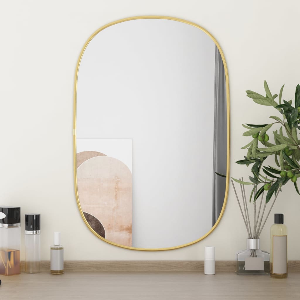 vidaXL Espejo de Pared Dorado Colgante Dormitorio Tocador Salón Decoración Color Dorado, Negro, Plateado y mas