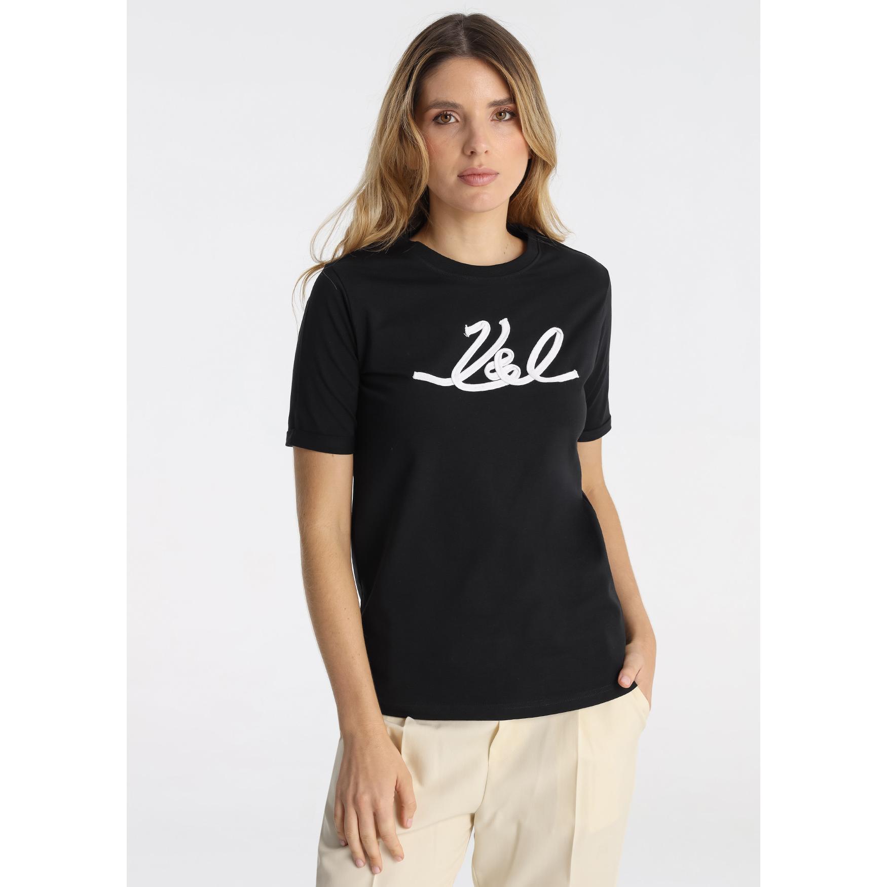 Victorio & Lucchino - Camiseta de Algodón Stretch con Aplicación de Logotipo