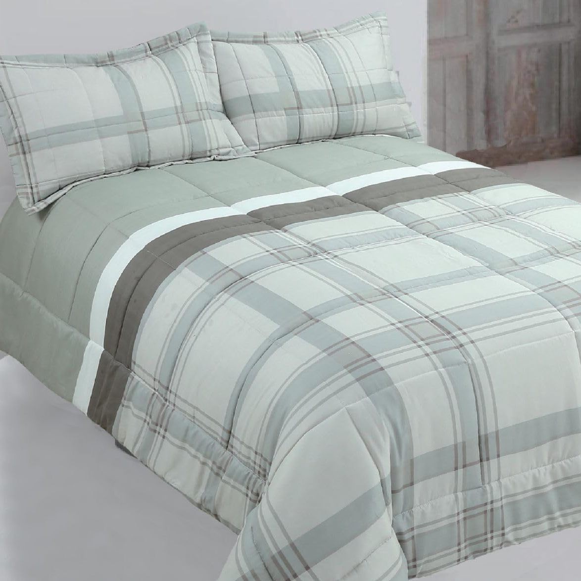 Donatella - Edredón nórdico DONATELLA EDREDÓN NÓRDICO ESTAMPADO REVERSIBLE  con patrón geométrico, 400 g/m², ideal para otoño e invierno, transpirable y hipoalergénico para cama 150 cm