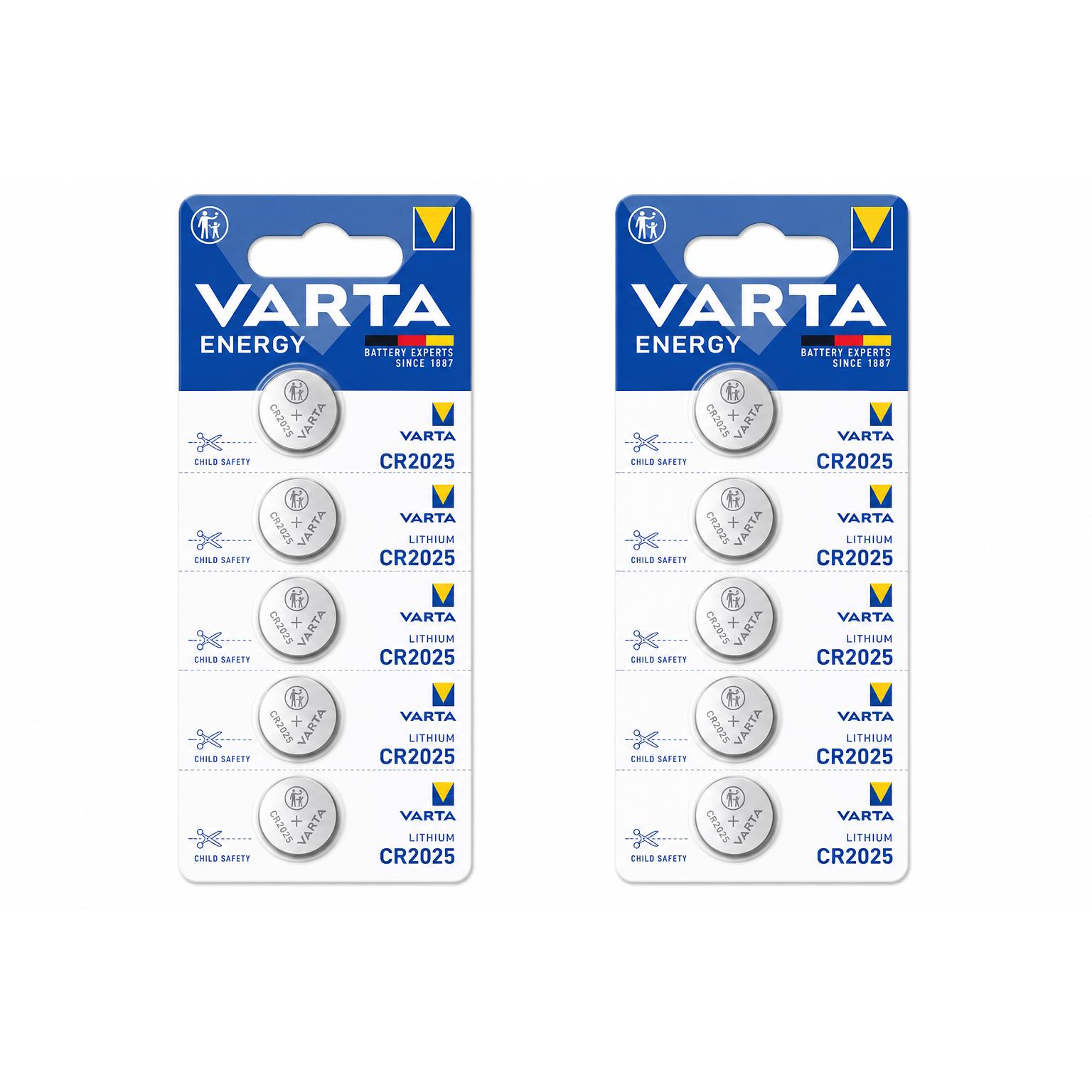 VARTA Pilas CR2016 /CR 2025/CR 2032 de Litio de Alto Rendimiento Larga Duración 2*5pilas TOTAL 10PILAS