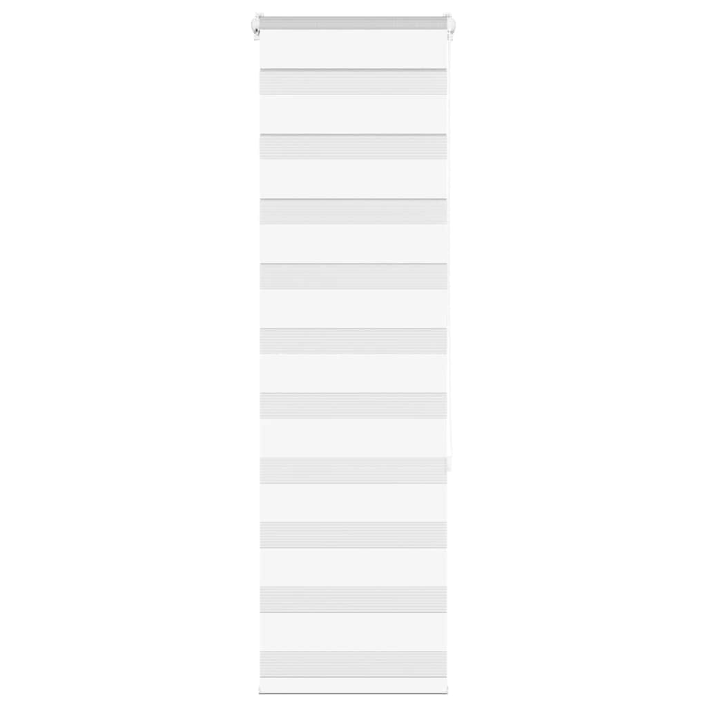vidaXL Estor cebra blanco tejido poliéster en dimensiones 40x100 cm/40x150 cm/40x200 cm y más | protección solar decorativa para ventanas hogar oficina dormitorio fácil de instalar