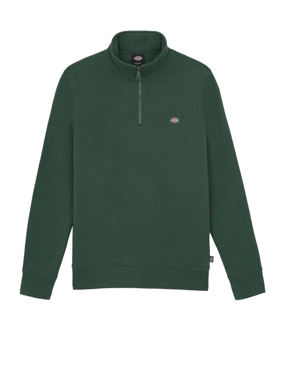 DICKIES SUDADERA VERDE QUARTER ZIP OAKPORT