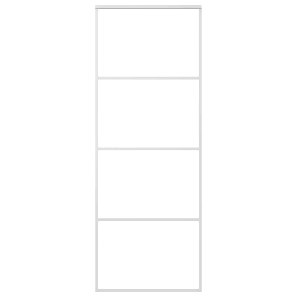 vidaXL Puerta corredera ESG vidrio y aluminio blanca 76x205 cm