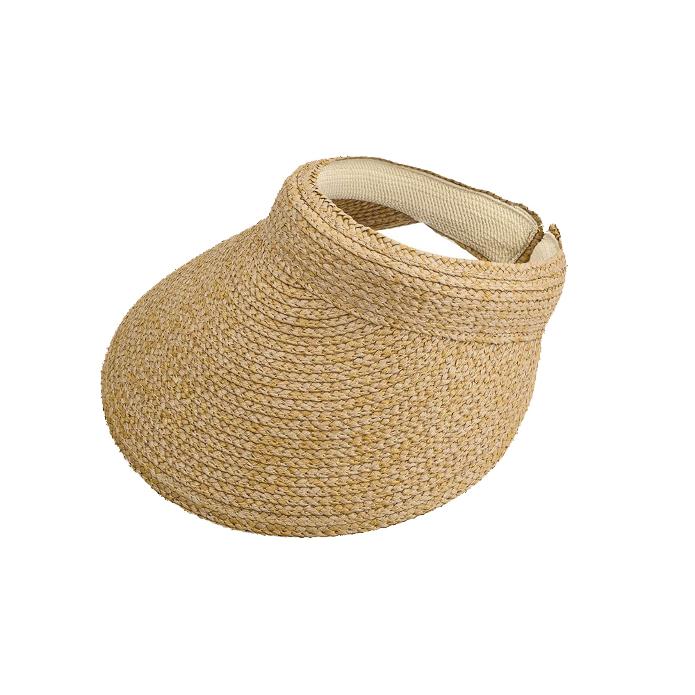 Sombrero Visera Mujer Verano, Viseras para Mujer Sol Paja, Gorra Playa Mujer para Cabeza 56-60 cm, Sombrero de ala Ancha, Visera Proteccion Solar Mujer para Deporte Golf Tenis, Sombreros de Paja, Gorra de Viseras